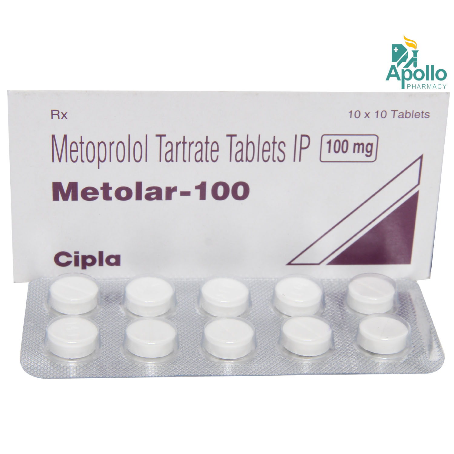 Metolar 100 Tablet 10's, Pack of 10 TABLETS Metolar 100 Tablet 10's, Pack of 10 TABLETS