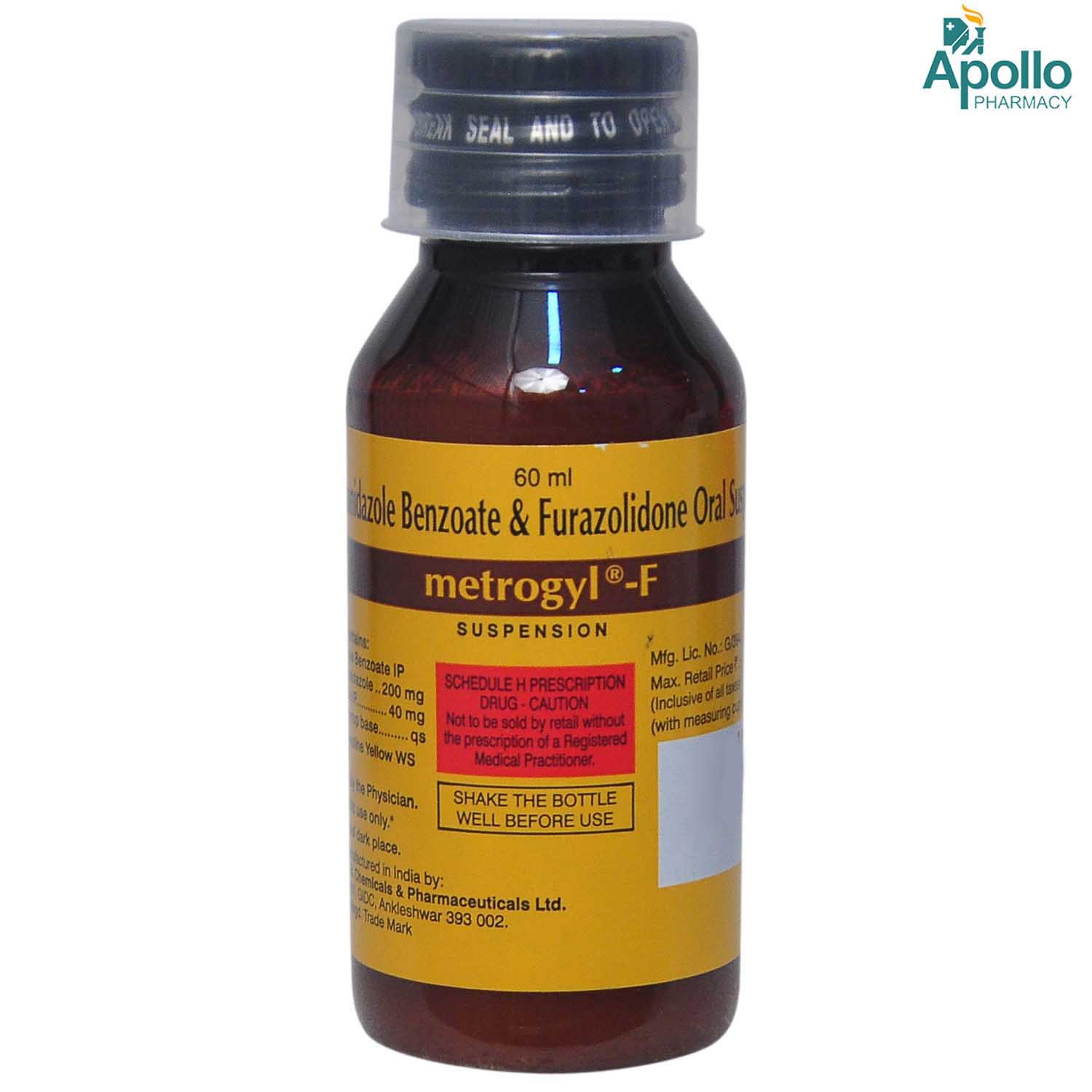 Metrogyl F Suspension 60 ml, Pack of 1 Suspension Metrogyl F Suspension 60 ml, Pack of 1 Suspension