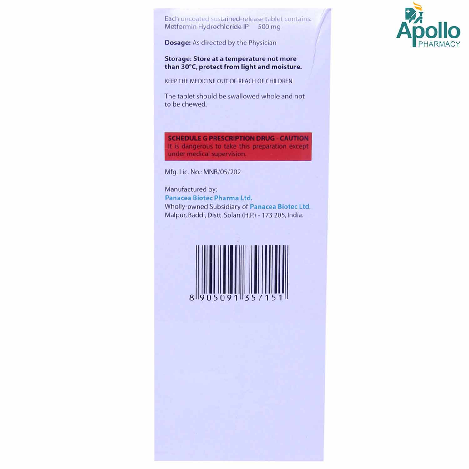 Metlong-500 Tablet 10's, Pack of 10 TABLETS Metlong-500 Tablet 10's, Pack of 10 TABLETS