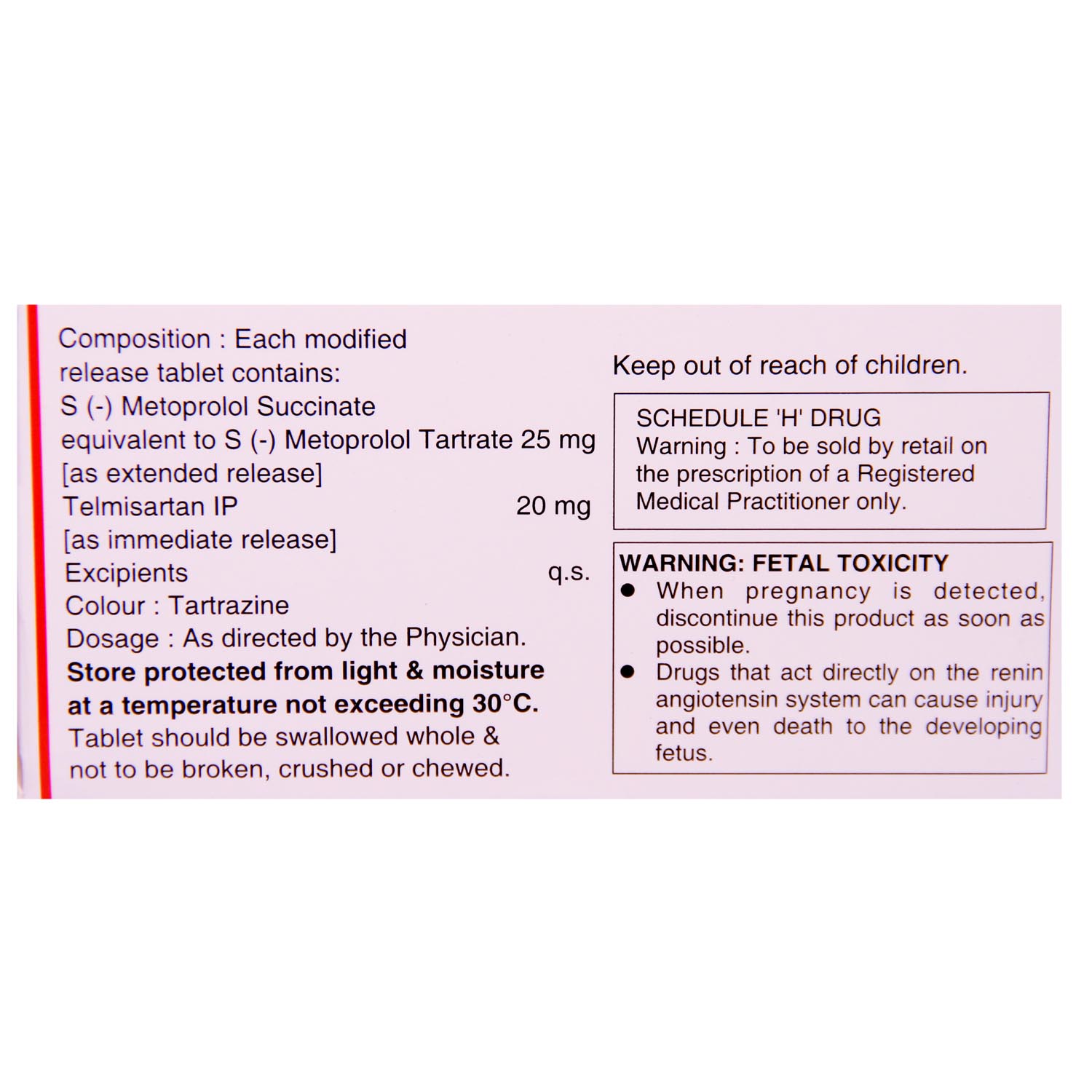 Metpure Tel 20 Tablet 10's, Pack of 10 Metpure Tel 20 Tablet 10's, Pack of 10