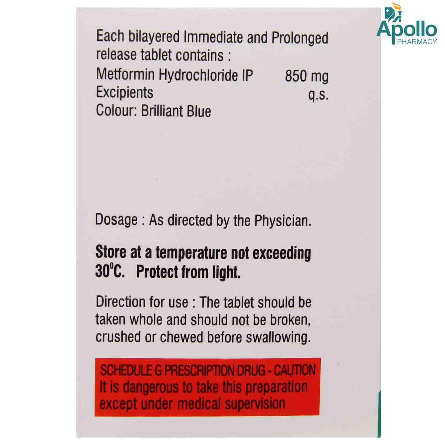 Metacure 850 IPR Tablet 10's, Pack of 10 TABLETS Metacure 850 IPR Tablet 10's, Pack of 10 TABLETS