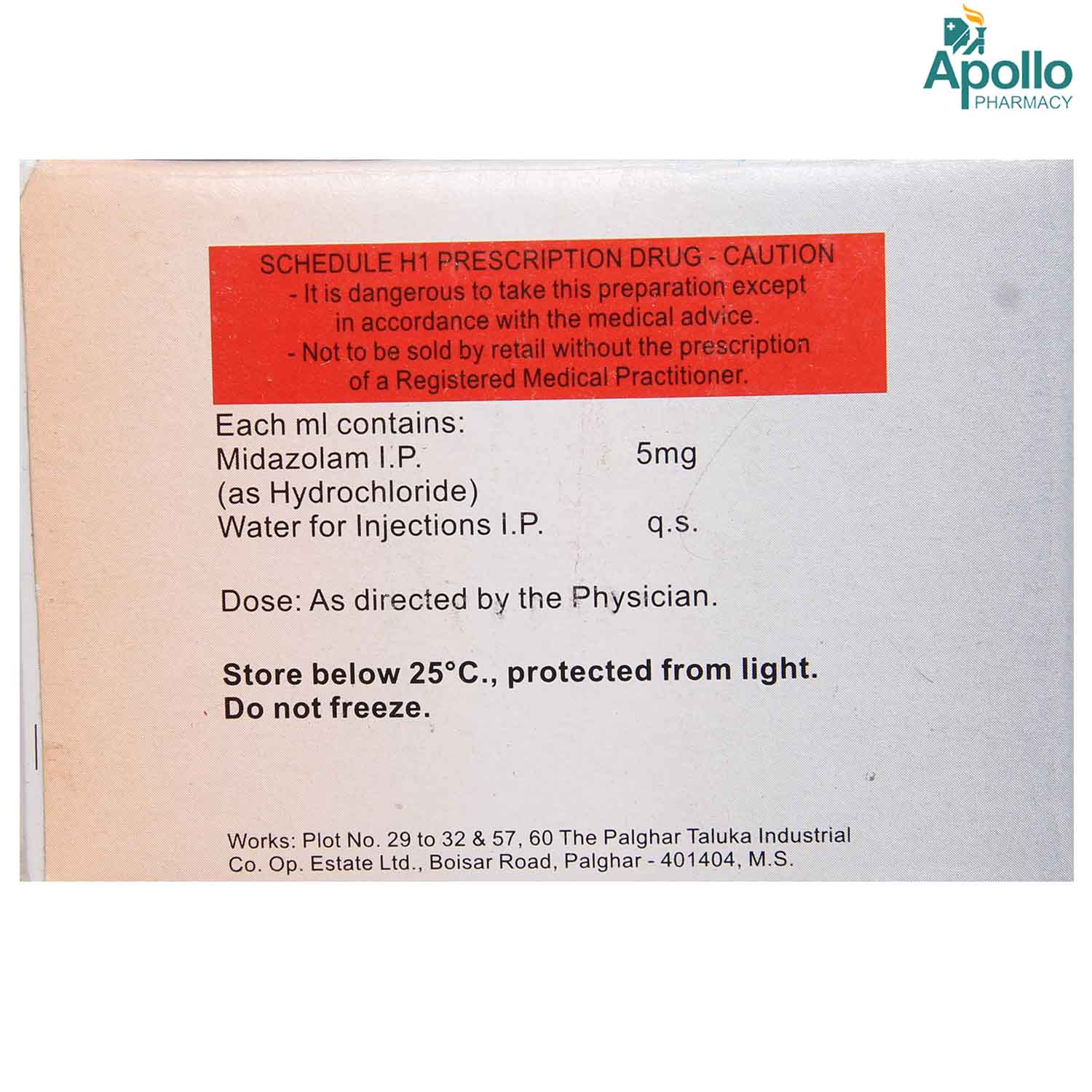 MEZOLAM 5MG INJECTION 1ML, Pack of 1 Injection MEZOLAM 5MG INJECTION 1ML, Pack of 1 Injection