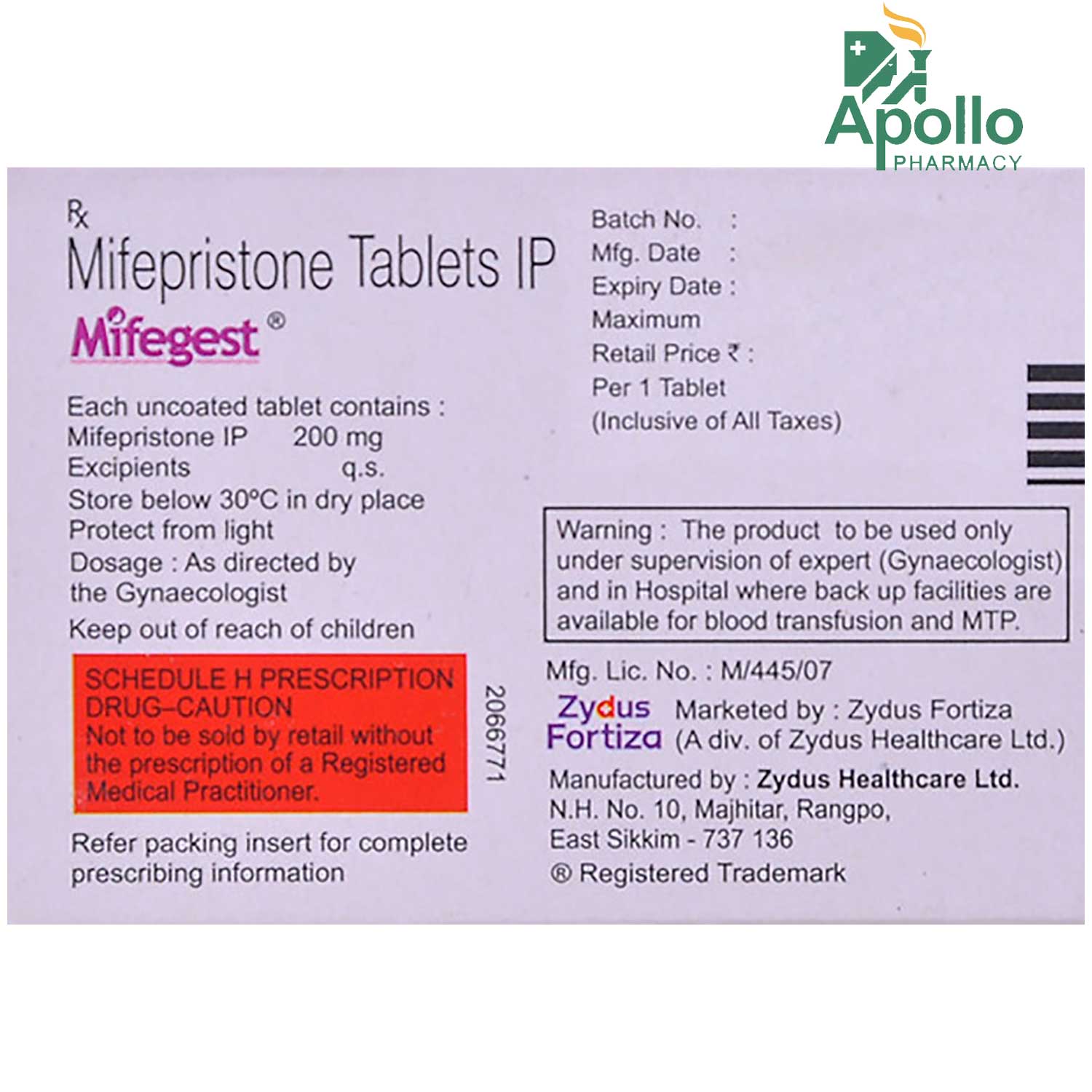 Mifegest Tablet 1's, Pack of 1 TABLET Mifegest Tablet 1's, Pack of 1 TABLET
