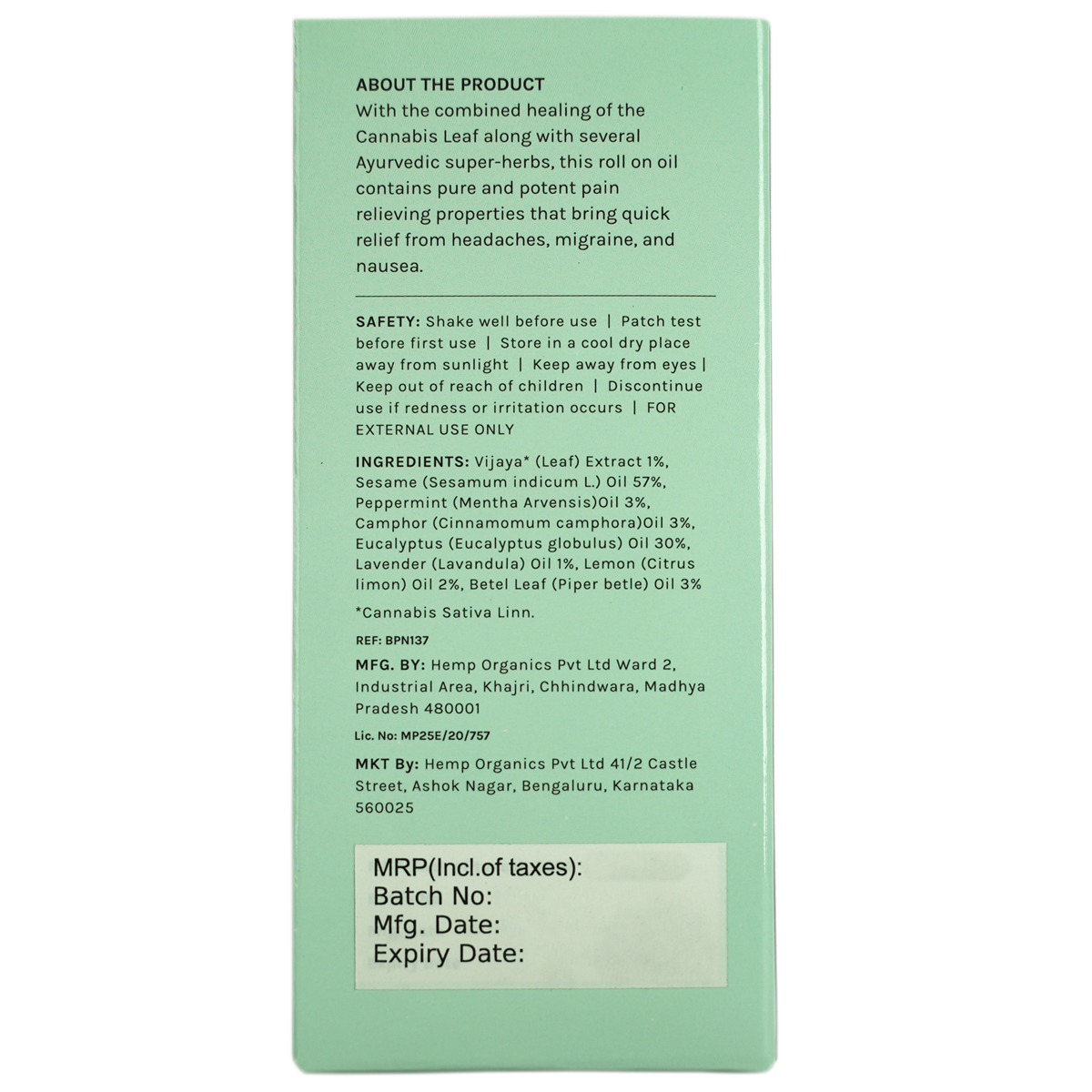 Cannabliss Migraine Pain Relief Oil, 10 ml, Pack of 1 Cannabliss Migraine Pain Relief Oil, 10 ml, Pack of 1