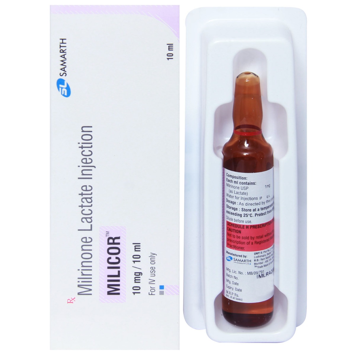 Milicor 10mg Injection 10 ml, Pack of 1 INJECTION Milicor 10mg Injection 10 ml, Pack of 1 INJECTION