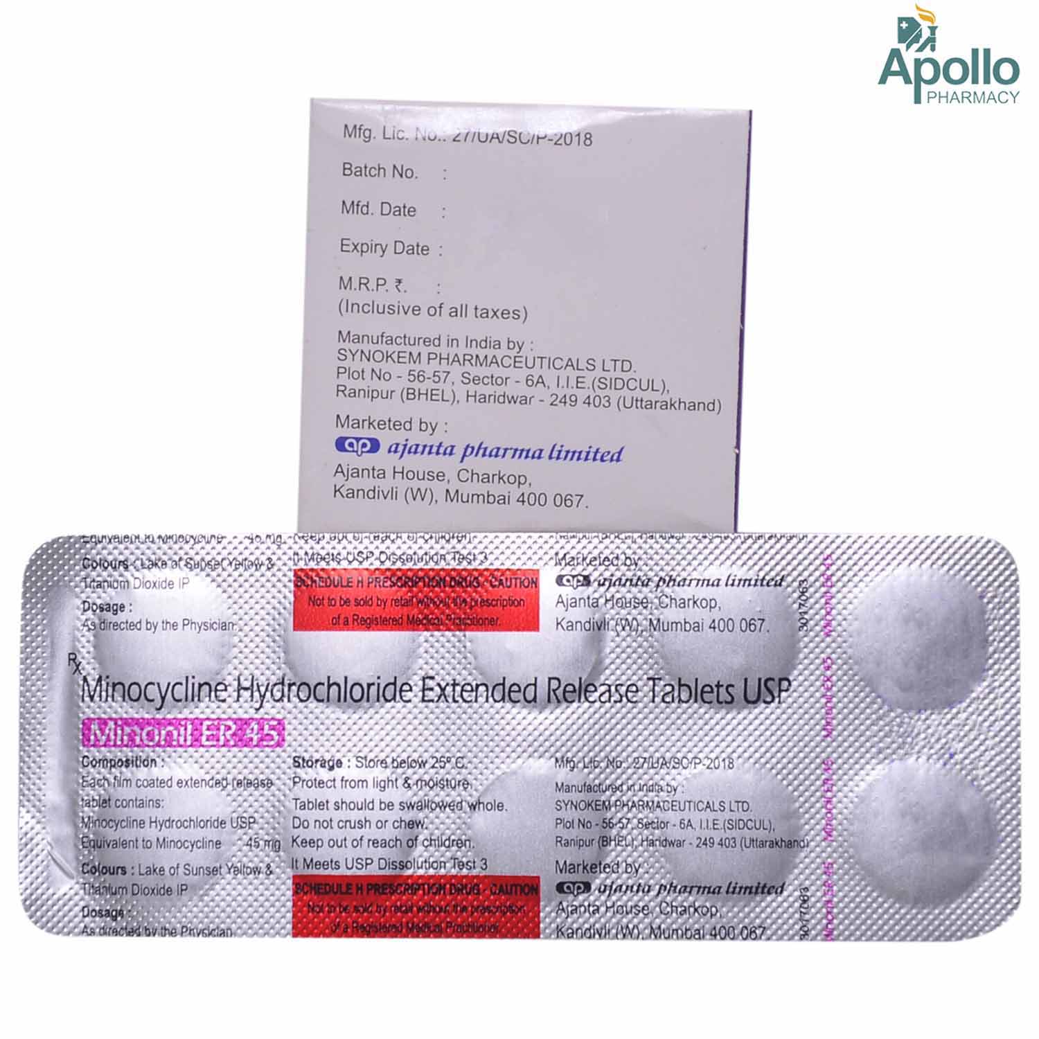 Minonil ER 45 Tablet 10's, Pack of 10 TABLET ERS Minonil ER 45 Tablet 10's, Pack of 10 TABLET ERS