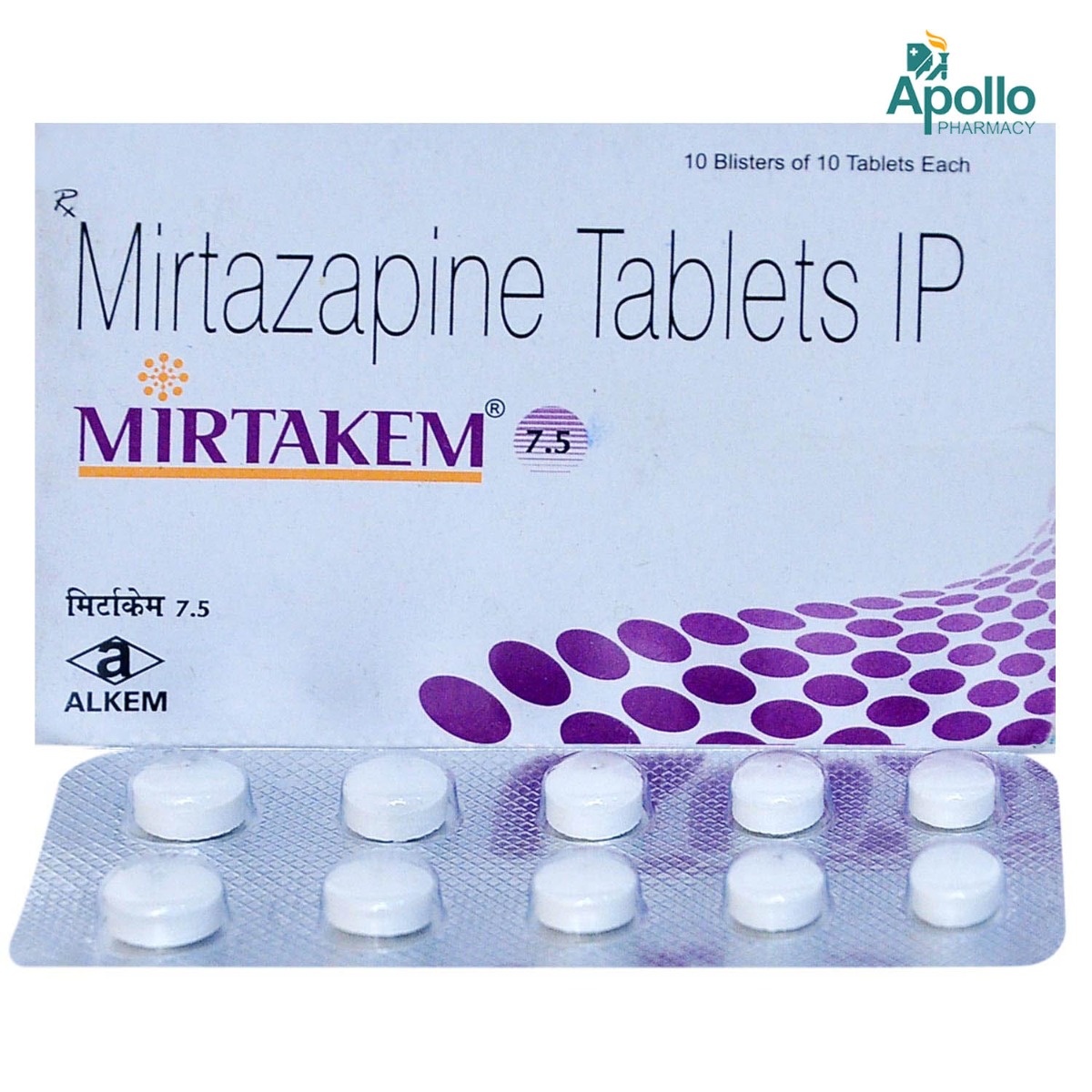 MIRTAKEM 7.5MG TABLET 10'S, Pack of 10 TabletS MIRTAKEM 7.5MG TABLET 10'S, Pack of 10 TabletS