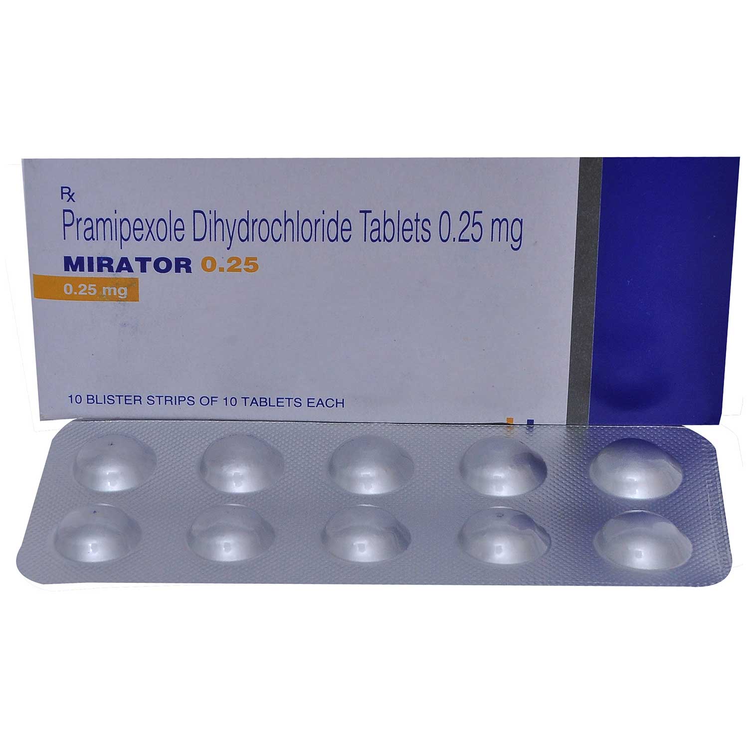 Mirator 0.25 Tablet 10's, Pack of 10 TABLETS Mirator 0.25 Tablet 10's, Pack of 10 TABLETS