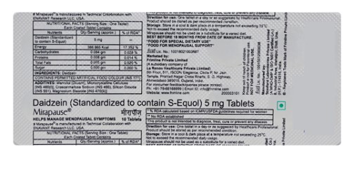 Mirapause 5 Tablet 10's, Pack of 10 TABLETS Mirapause 5 Tablet 10's, Pack of 10 TABLETS