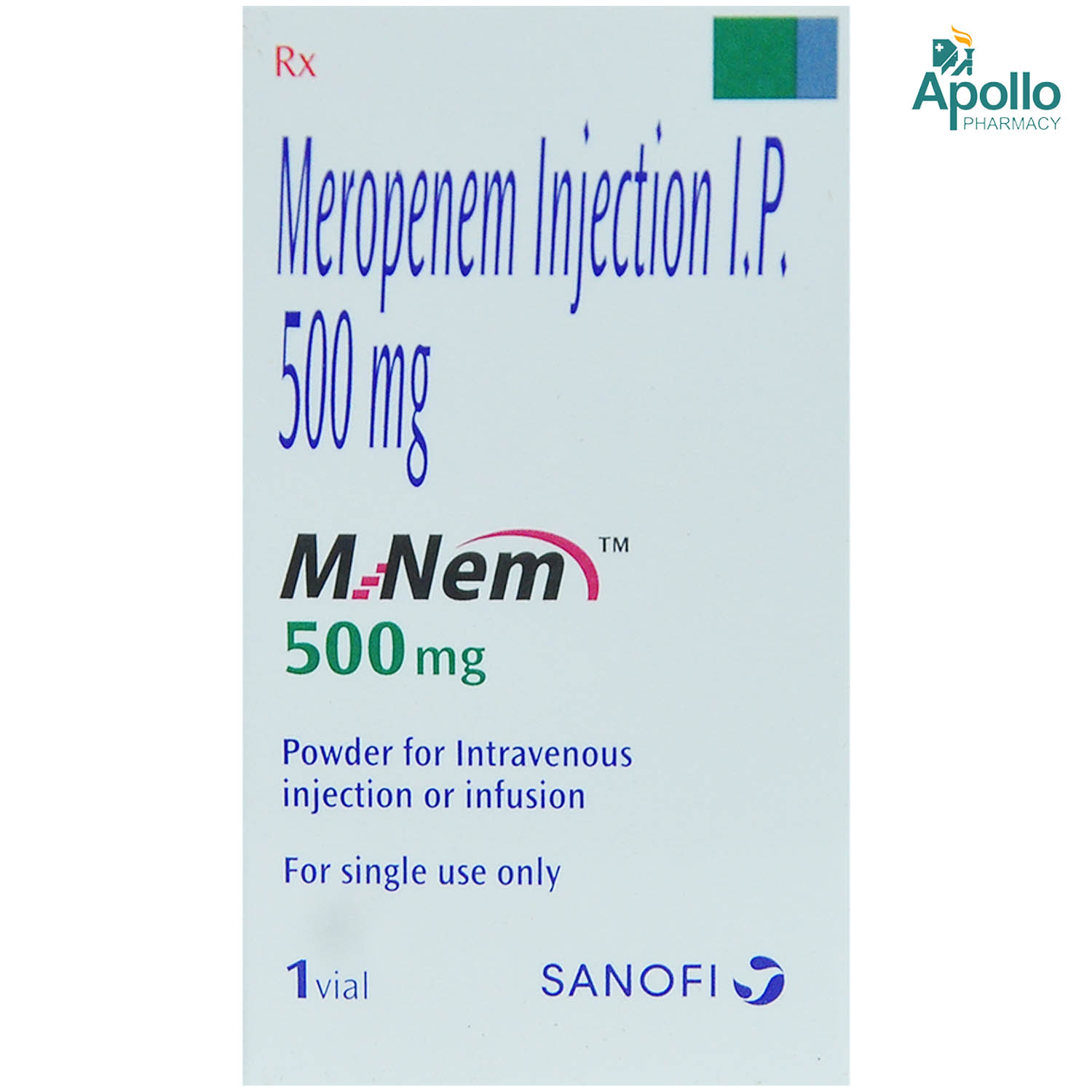 M NEM 500MG INJECTION, Pack of 1 INJECTION M NEM 500MG INJECTION, Pack of 1 INJECTION