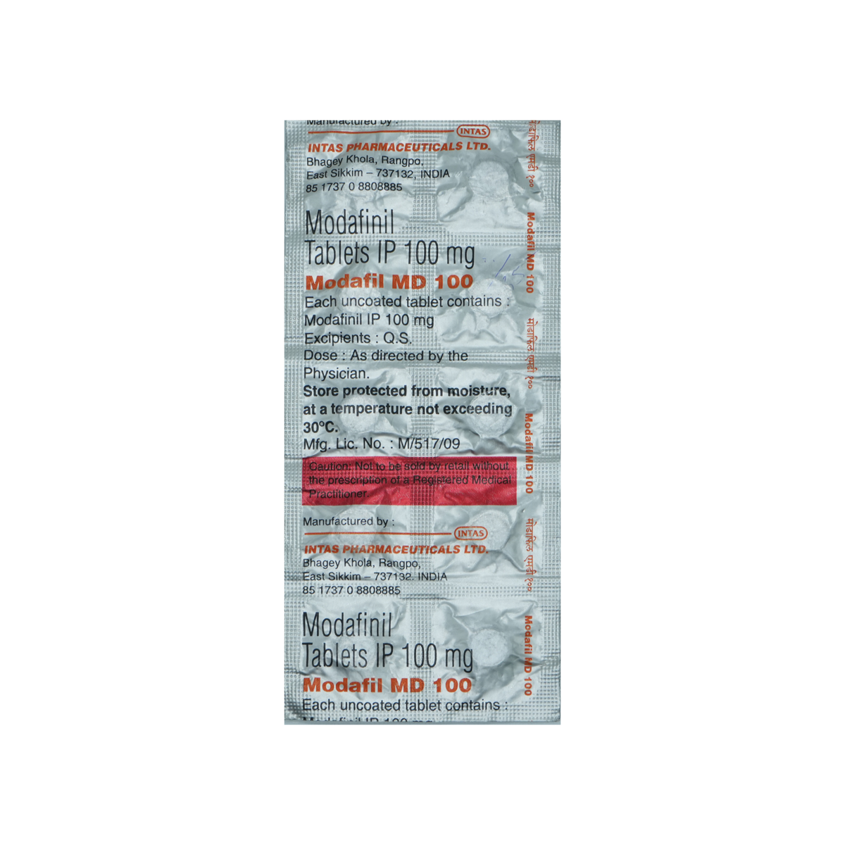 Buy Modafil MD 100 Tablet 10's Online