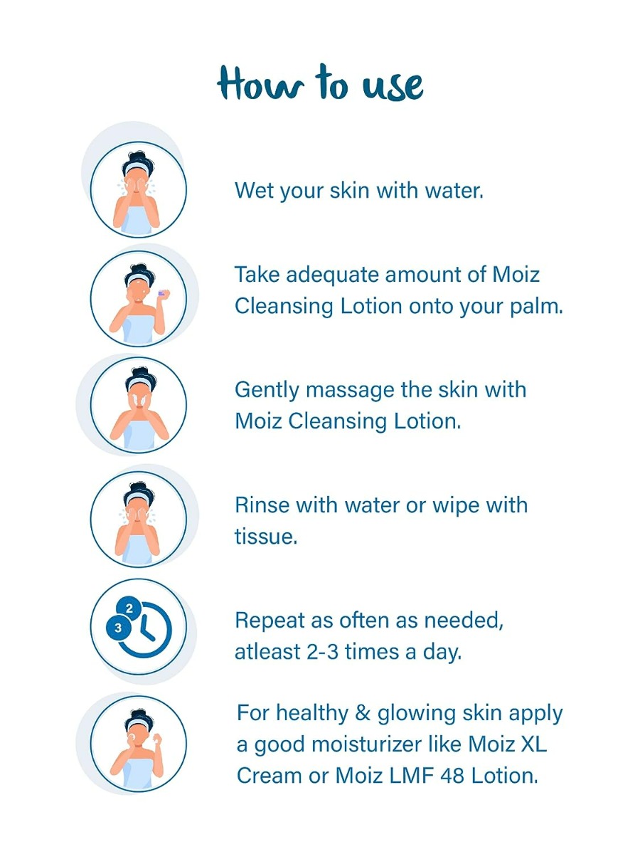 Moiz Cleansing Lotion 400 ml | With Aloe Vera & Pro Vitamin B5 | Gently Cleanses, Hydrates & Protects | Skin Friendly pH 5.5 | For Face & Body | For All Skin Type, Sensitive Skin, Pack of 1 Moiz Cleansing Lotion 400 ml | With Aloe Vera & Pro Vitamin B5 | Gently Cleanses, Hydrates & Protects | Skin Friendly pH 5.5 | For Face & Body | For All Skin Type, Sensitive Skin, Pack of 1