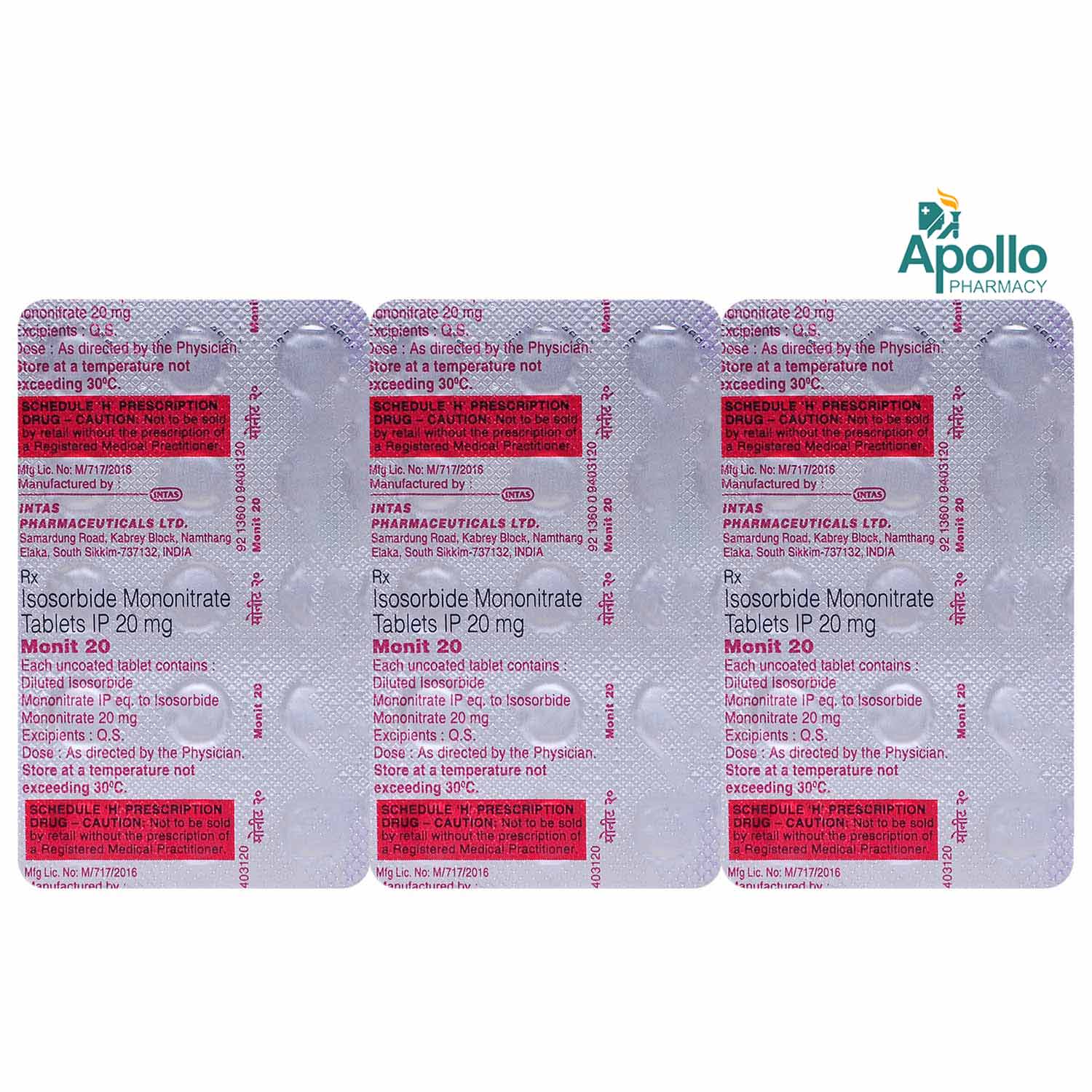 Monit 20 Tablet 15's, Pack of 15 TABLETS Monit 20 Tablet 15's, Pack of 15 TABLETS