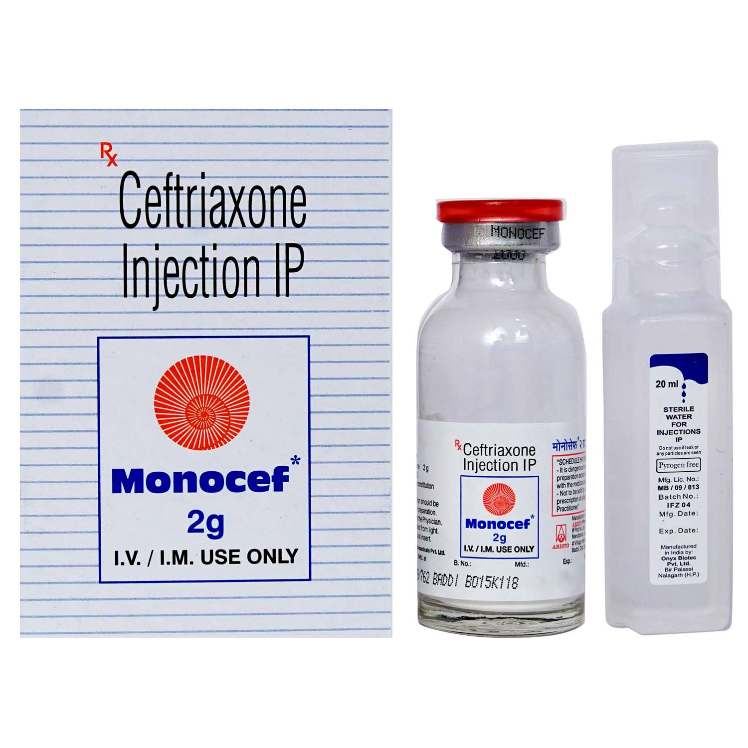 Monocef 2 gm Injection 1's, Pack of 1 INJECTION Monocef 2 gm Injection 1's, Pack of 1 INJECTION