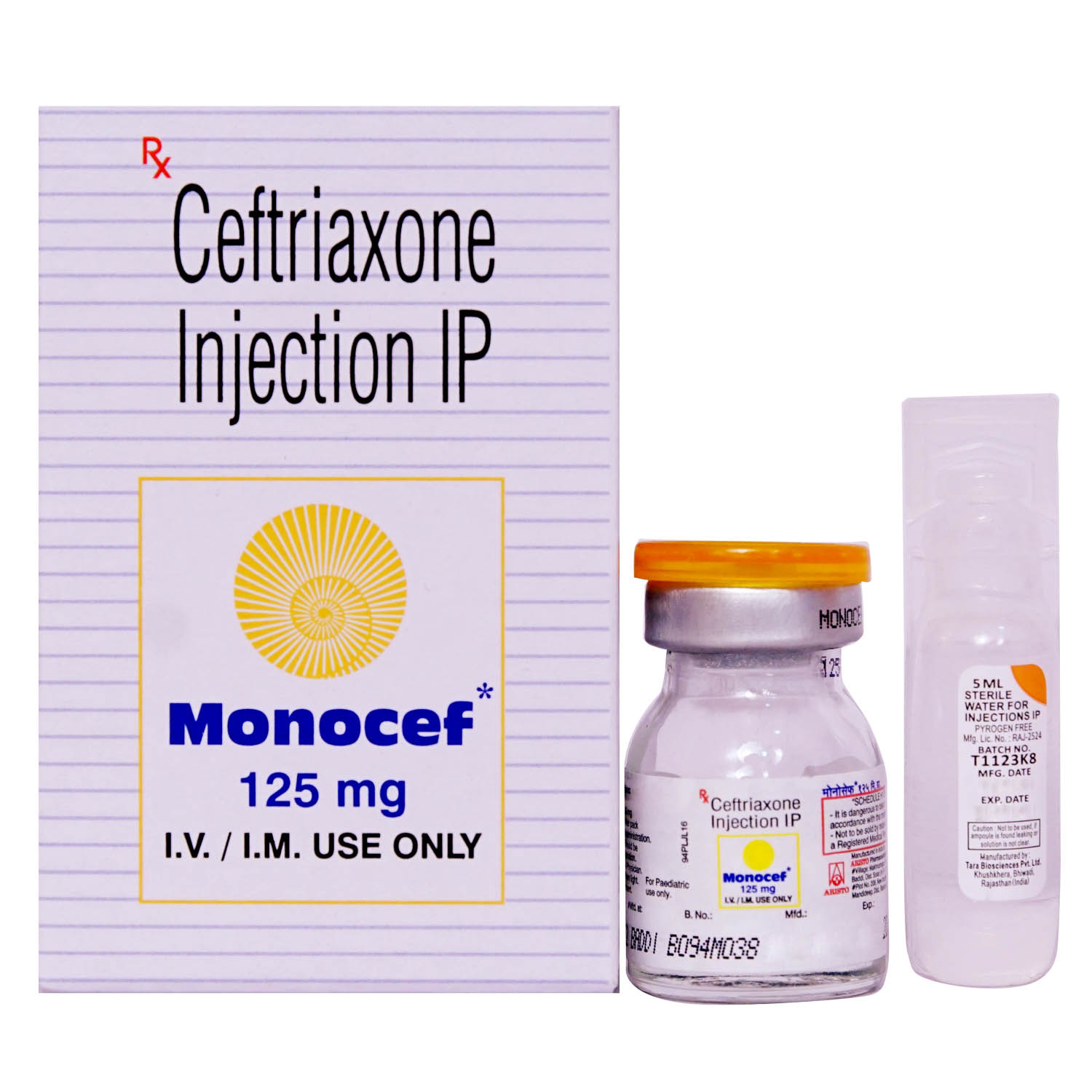 Monocef 125mg Injection 1's, Pack of 1 INJECTION Monocef 125mg Injection 1's, Pack of 1 INJECTION