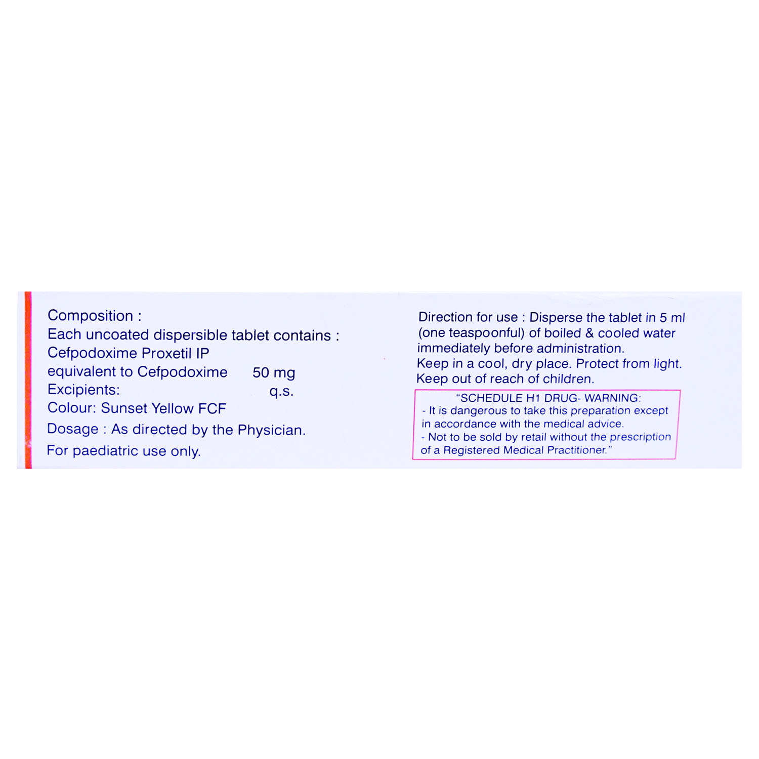 Monocef-O 50 Kid Tablet 10's, Pack of 10 TABLETS Monocef-O 50 Kid Tablet 10's, Pack of 10 TABLETS