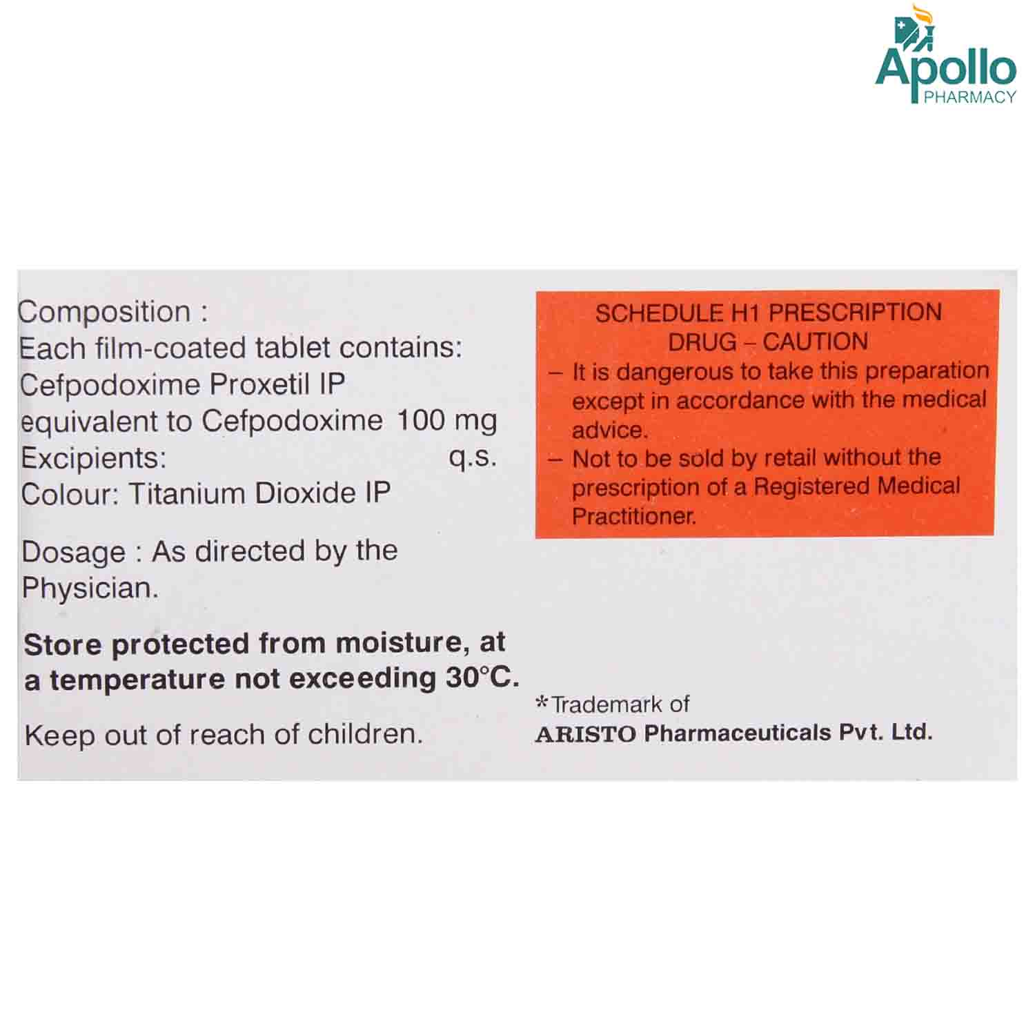 Monocef-O 100 Tablet 10's, Pack of 10 TABLETS Monocef-O 100 Tablet 10's, Pack of 10 TABLETS