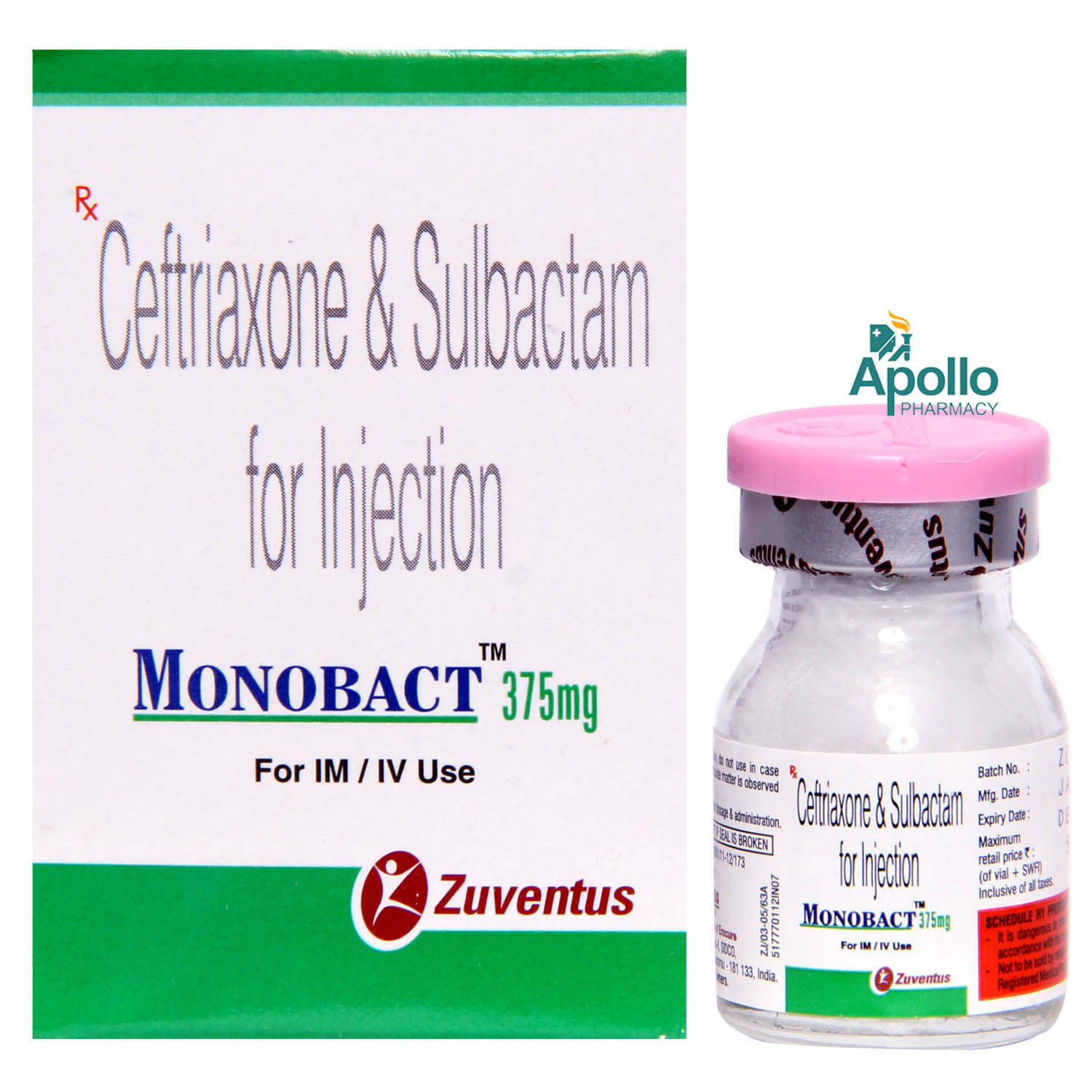 Monobact 375 mg Injection 1's, Pack of 1 Injection Monobact 375 mg Injection 1's, Pack of 1 Injection