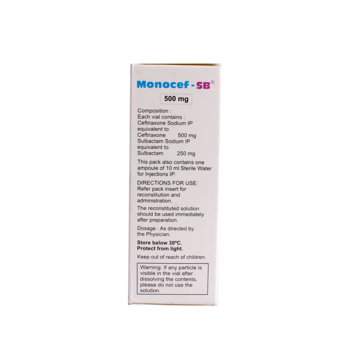 Monocef-SB 500 Injection 1's, Pack of 1 INJECTION Monocef-SB 500 Injection 1's, Pack of 1 INJECTION