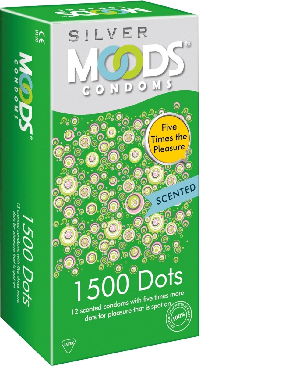 Moods Silver 1500 Dots Condoms, 12 Count, Pack of 1 Moods Silver 1500 Dots Condoms, 12 Count, Pack of 1