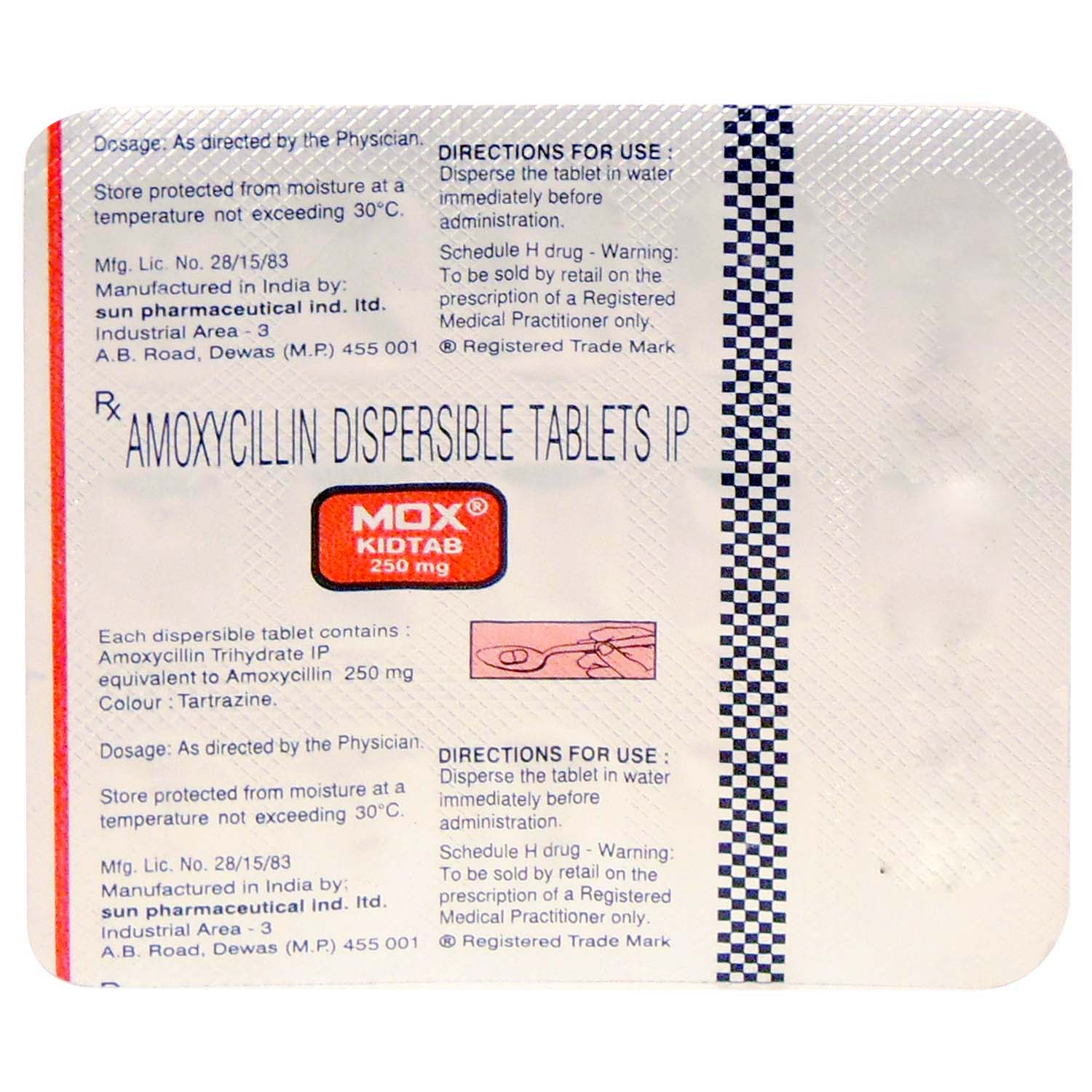 MOX KID 250MG TABLET, Pack of 15 TABLETS MOX KID 250MG TABLET, Pack of 15 TABLETS