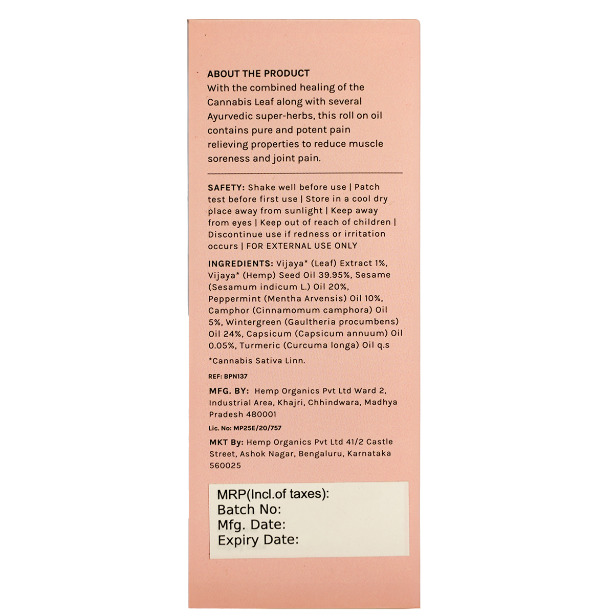 Cannabliss Muscle Pain Relief Oil, 10 ml, Pack of 1 Cannabliss Muscle Pain Relief Oil, 10 ml, Pack of 1