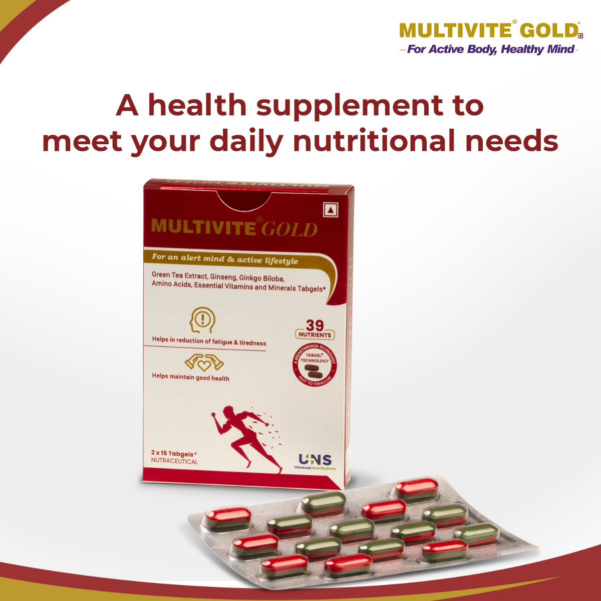 Multivite Gold Capsule 15's, Pack of 15 Multivite Gold Capsule 15's, Pack of 15