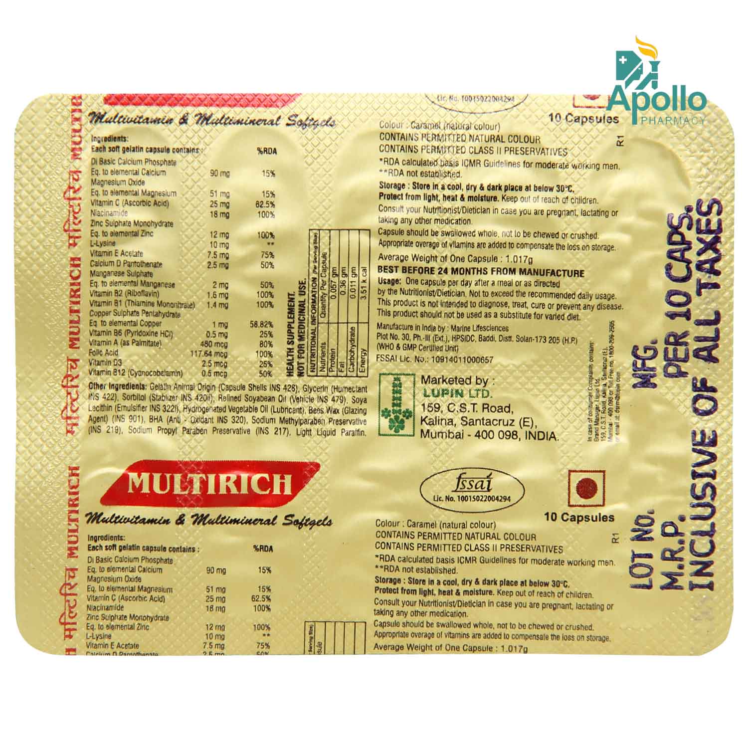 Multirich Capsule 10's Multirich Capsule 10's