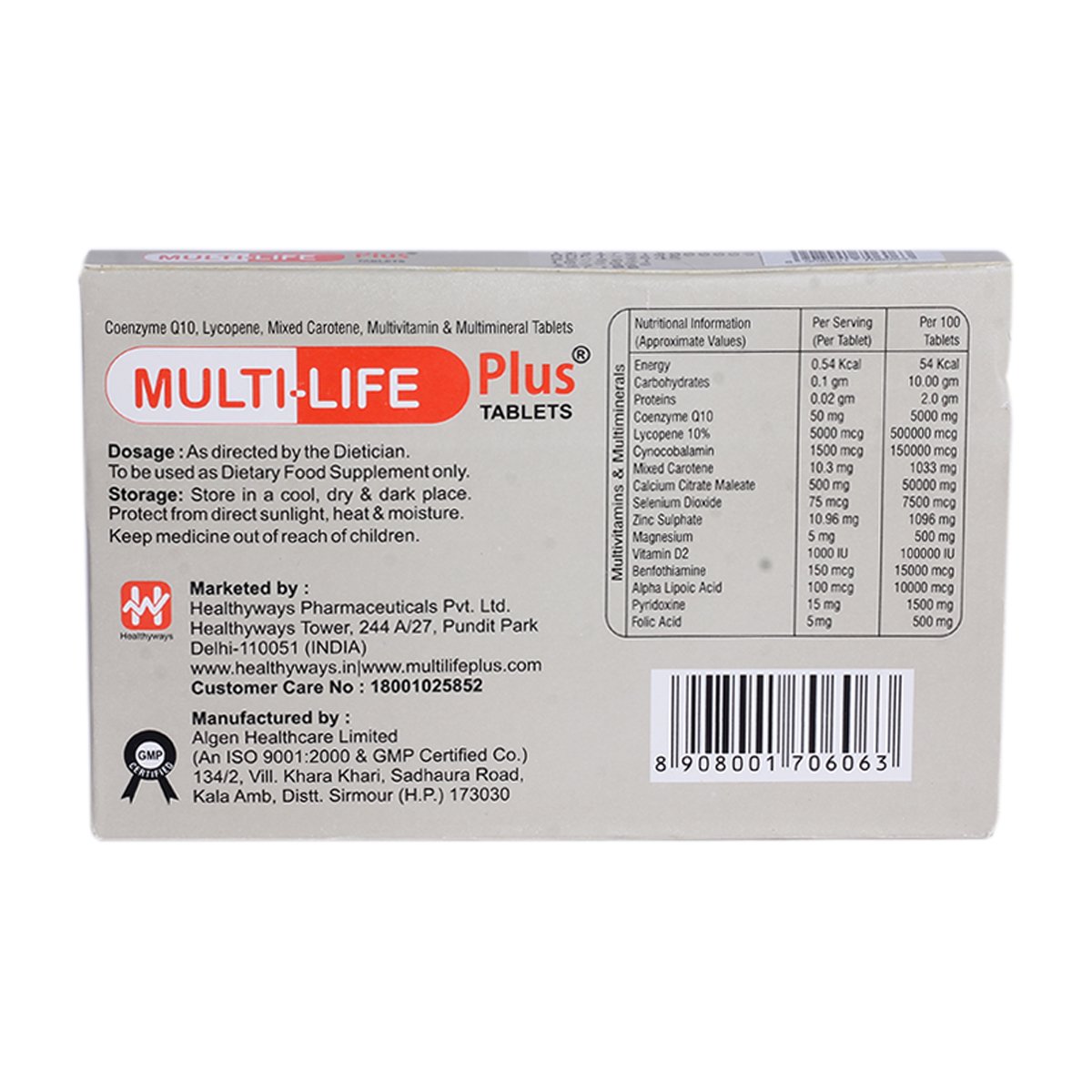 Multi-Life Plus Tablet 10's, Pack of 10 TabletS Multi-Life Plus Tablet 10's, Pack of 10 TabletS