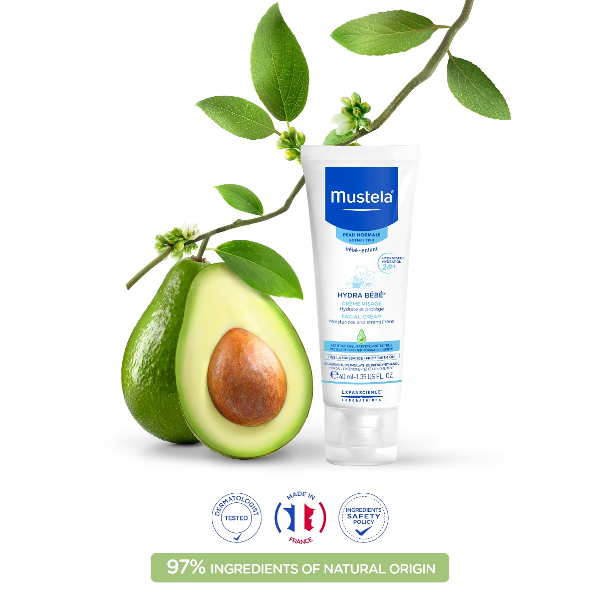 Mustela Hydra Bebe Baby Facial Cream, 40 ml, Pack of 1 Mustela Hydra Bebe Baby Facial Cream, 40 ml, Pack of 1