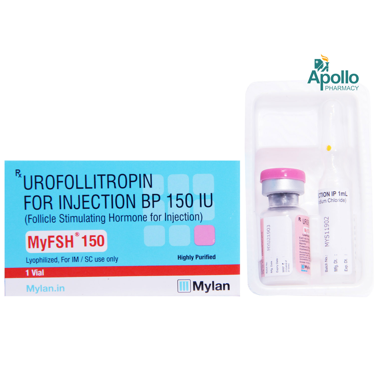 MYFSH 150MG VIAL, Pack of 1 INJECTION MYFSH 150MG VIAL, Pack of 1 INJECTION