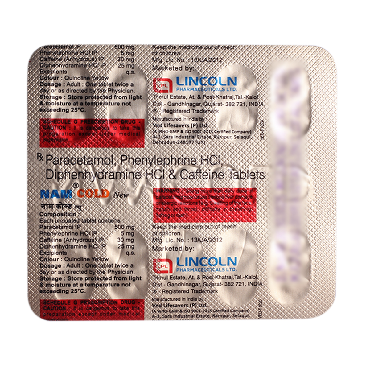 Buy Nam Cold Tablet 10's Online