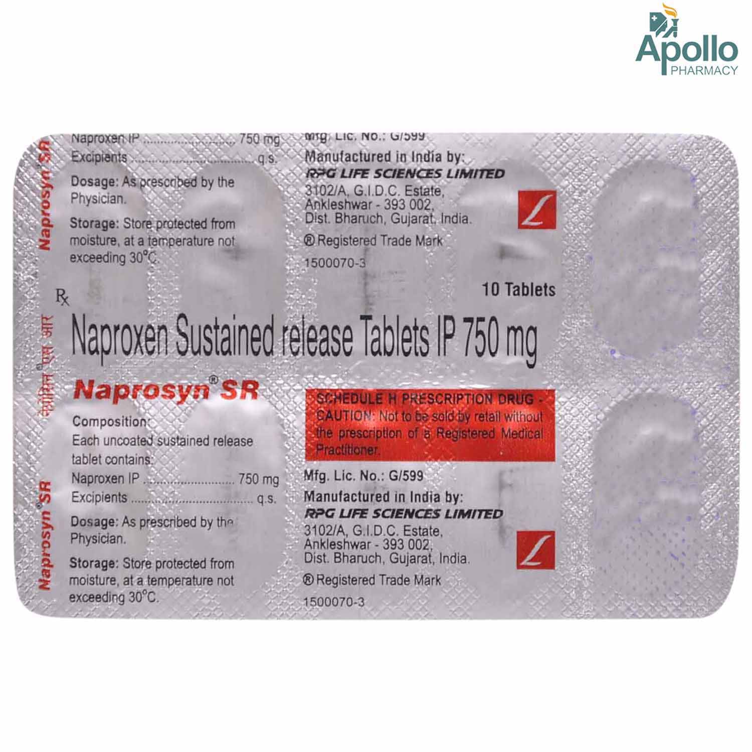 Naprosyn SR Tablet 10's, Pack of 10 TABLETS Naprosyn SR Tablet 10's, Pack of 10 TABLETS