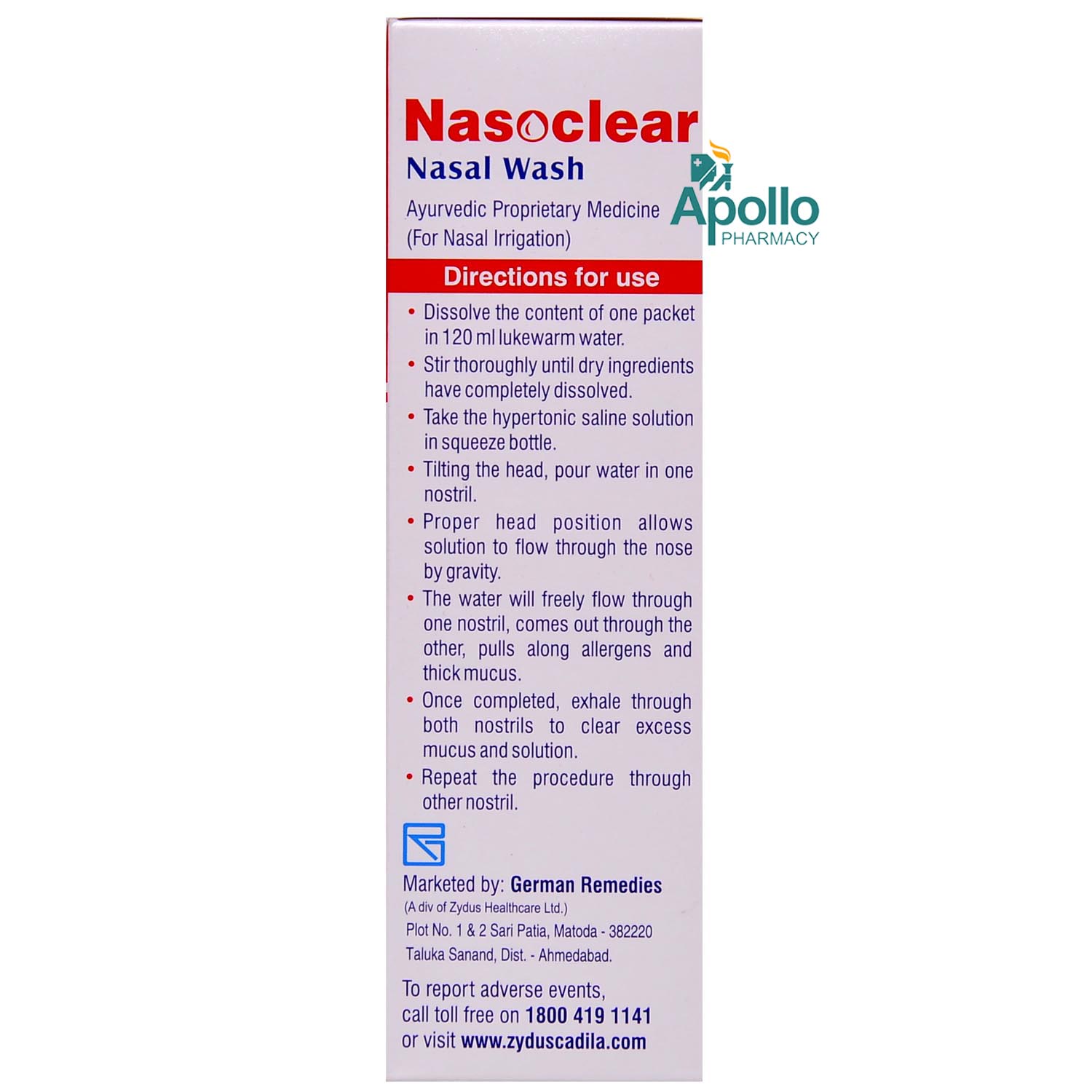 Nasoclear Nasal Wash 3 gm Kit 20's, Pack of 1 SACHET Nasoclear Nasal Wash 3 gm Kit 20's, Pack of 1 SACHET