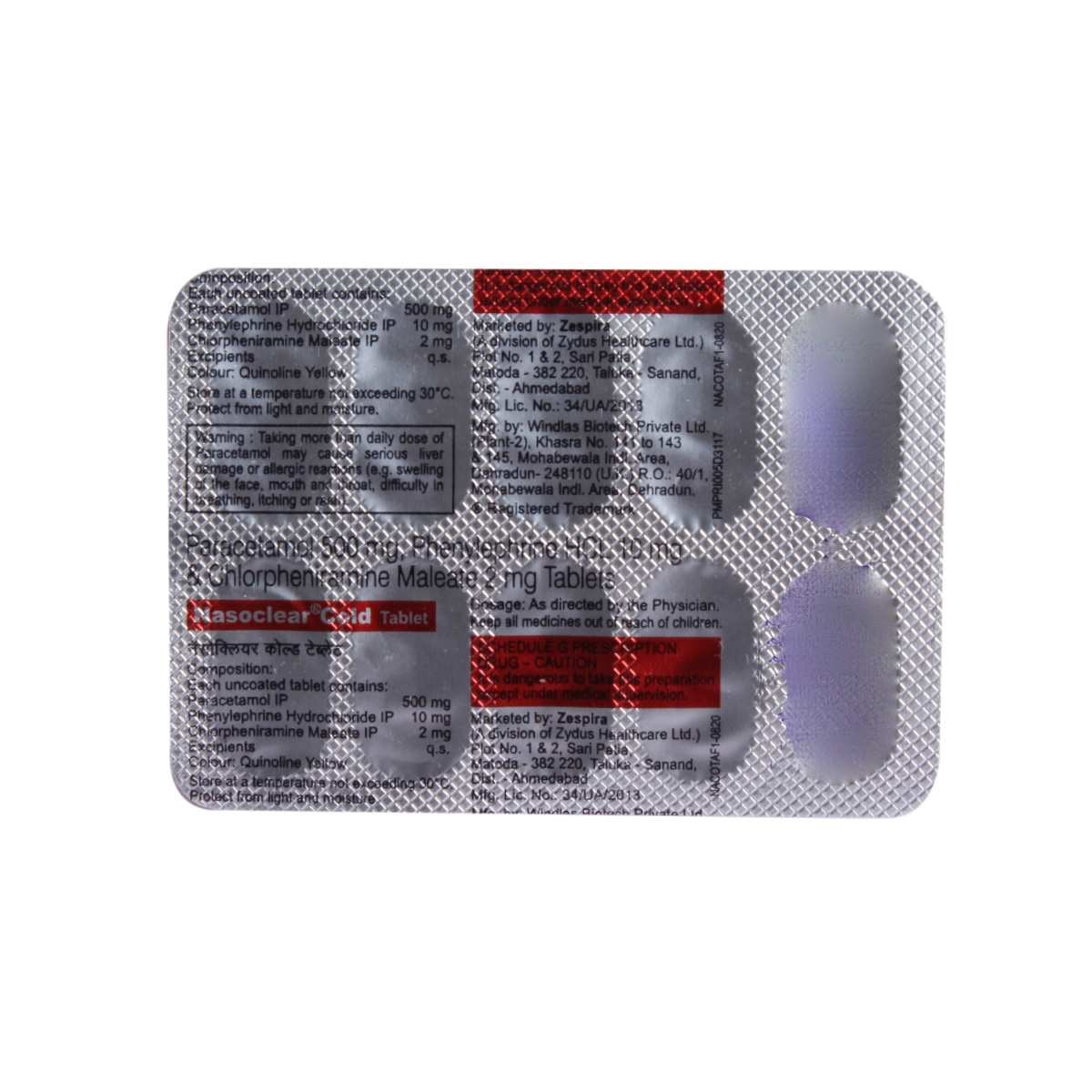 NASOCLEAR COLD TABLETS 10'S, Pack of 10 TABLETS NASOCLEAR COLD TABLETS 10'S, Pack of 10 TABLETS