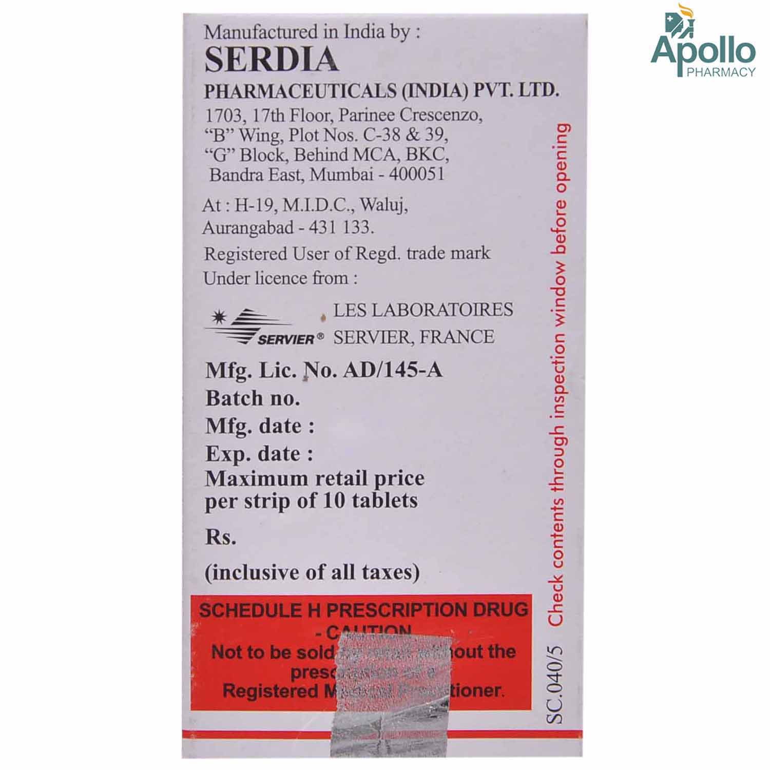 Natrilix Tablet 10's, Pack of 10 TabletS Natrilix Tablet 10's, Pack of 10 TabletS