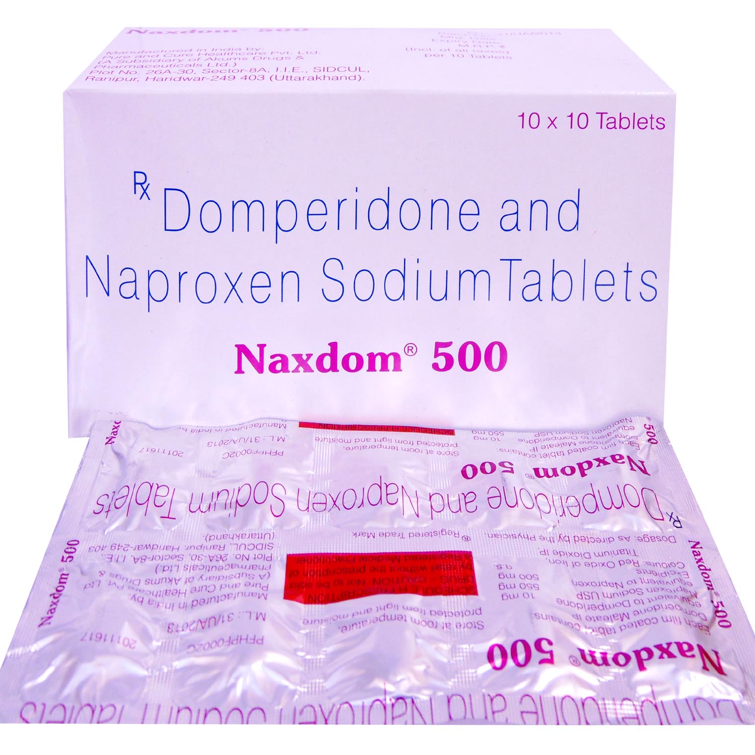 Naxdom 500 Tablet 10's, Pack of 10 TABLETS Naxdom 500 Tablet 10's, Pack of 10 TABLETS