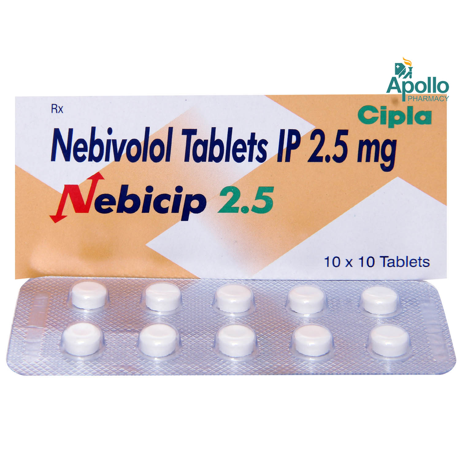 Nebicip 2.5 Tablet 10's, Pack of 10 TABLETS Nebicip 2.5 Tablet 10's, Pack of 10 TABLETS