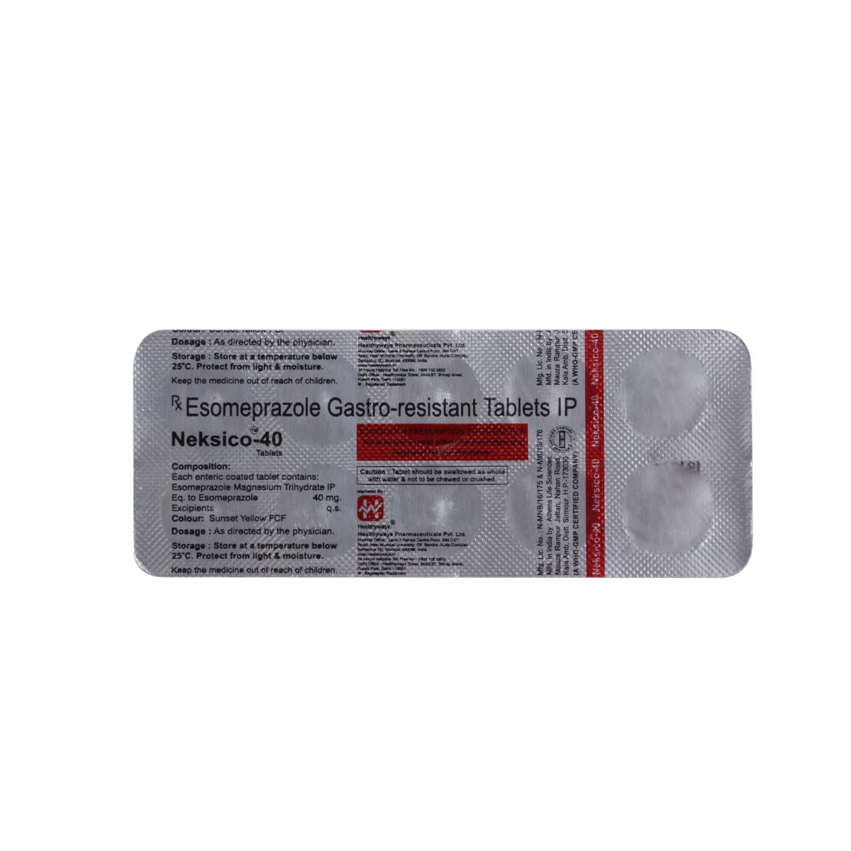 Neksico-40 Tablet 10's, Pack of 10 TABLETS Neksico-40 Tablet 10's, Pack of 10 TABLETS