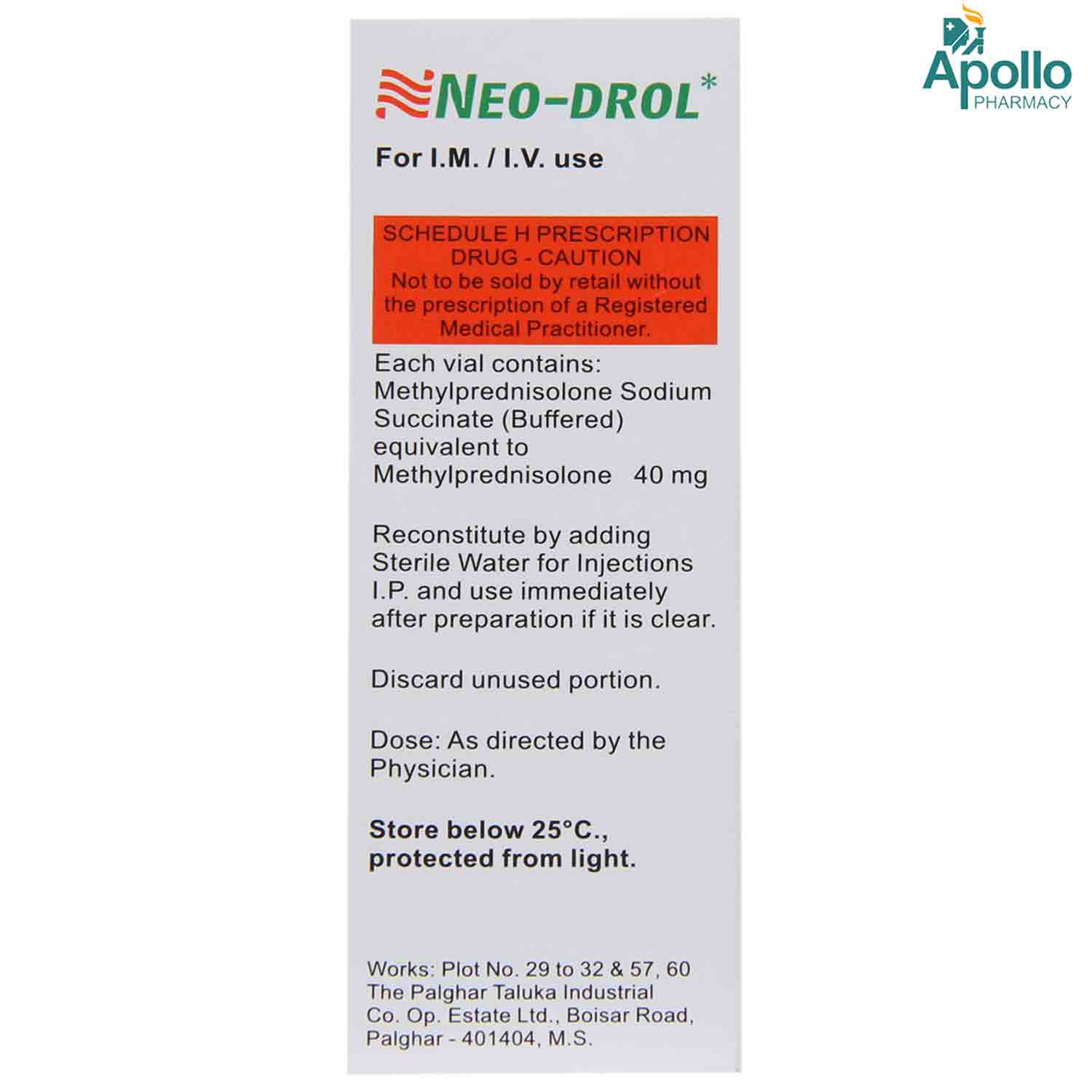 Neo-Drol 40 mg Injection 1's, Pack of 1 INJECTION Neo-Drol 40 mg Injection 1's, Pack of 1 INJECTION