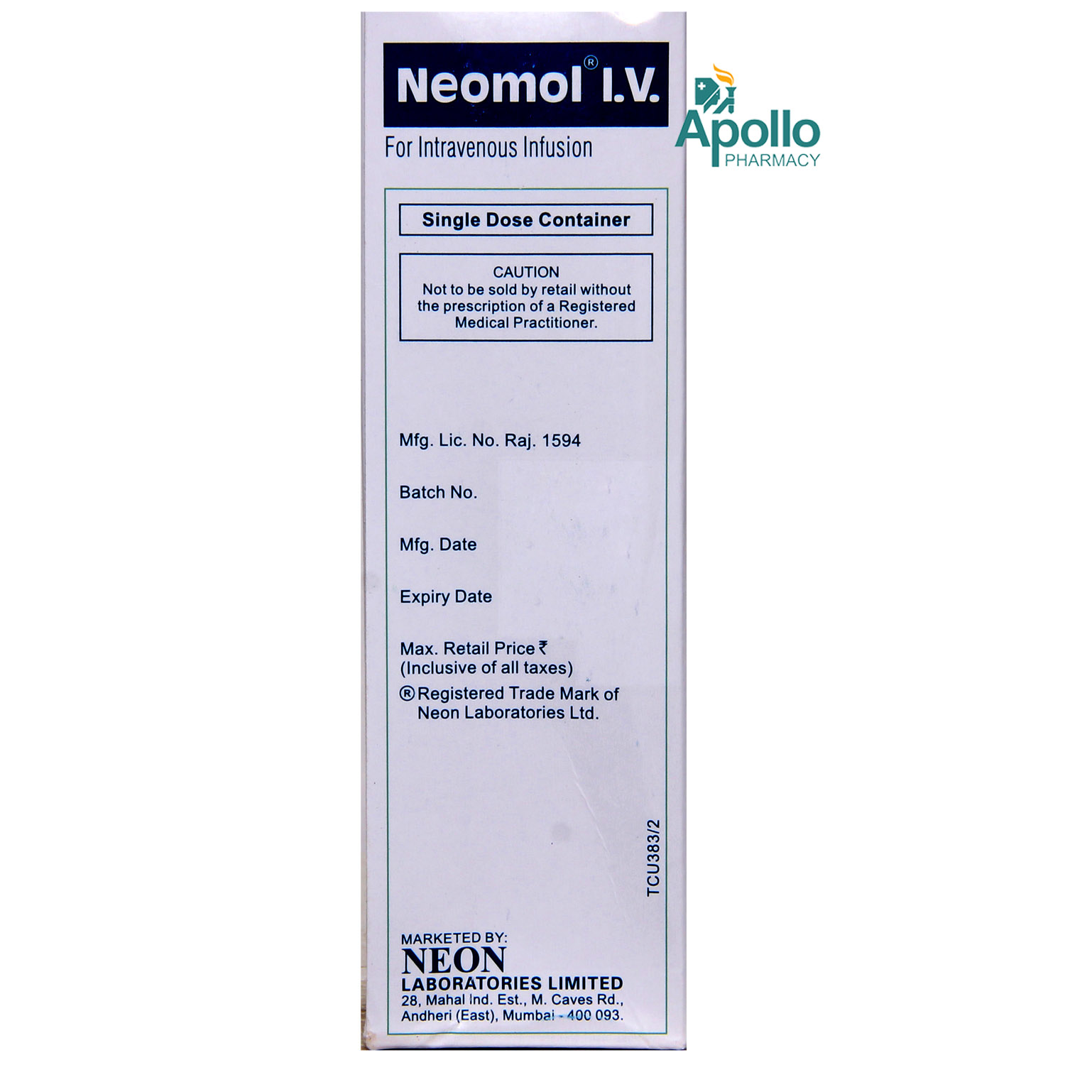 Neomol Infusion 100 ml, Pack of 1 Injection Neomol Infusion 100 ml, Pack of 1 Injection