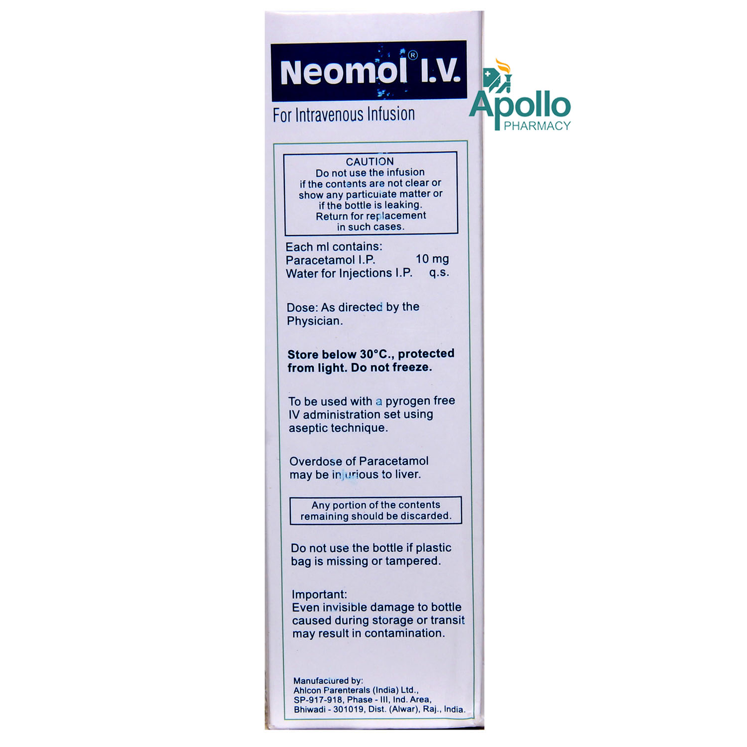 Neomol Infusion 100 ml, Pack of 1 Injection Neomol Infusion 100 ml, Pack of 1 Injection