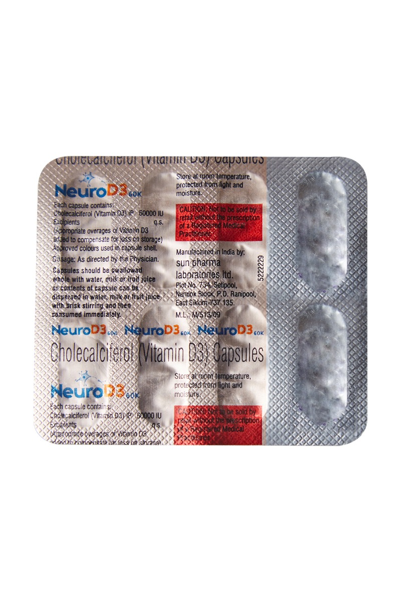 Neuro D3 60K Capsule 8's, Pack of 8 Neuro D3 60K Capsule 8's, Pack of 8