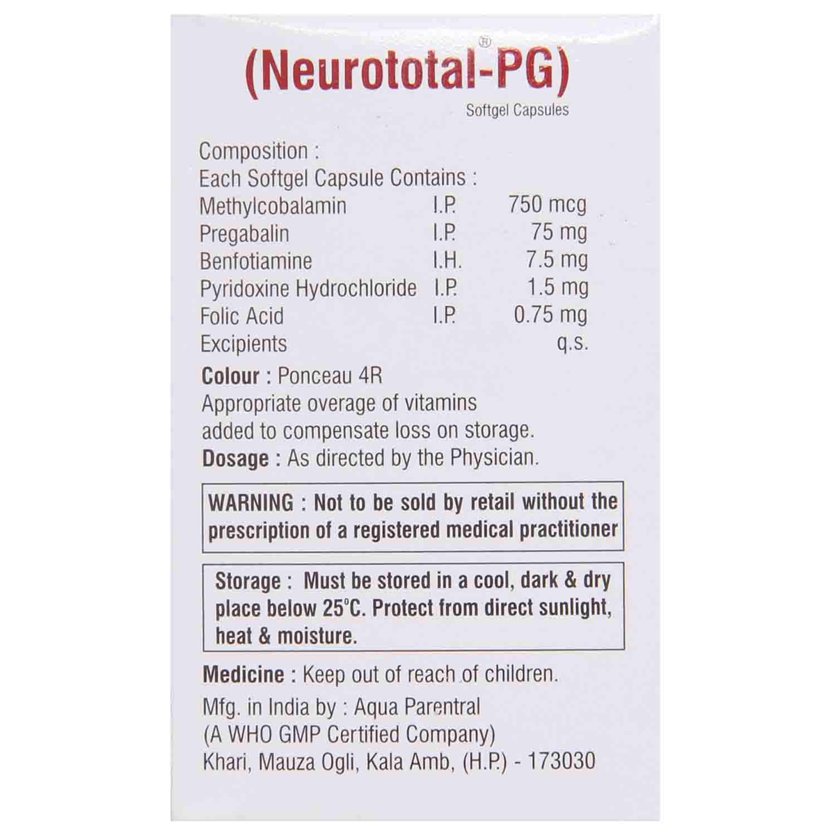 Neurototal PG Softgel Capsule 10's, Pack of 10 CapsuleS Neurototal PG Softgel Capsule 10's, Pack of 10 CapsuleS