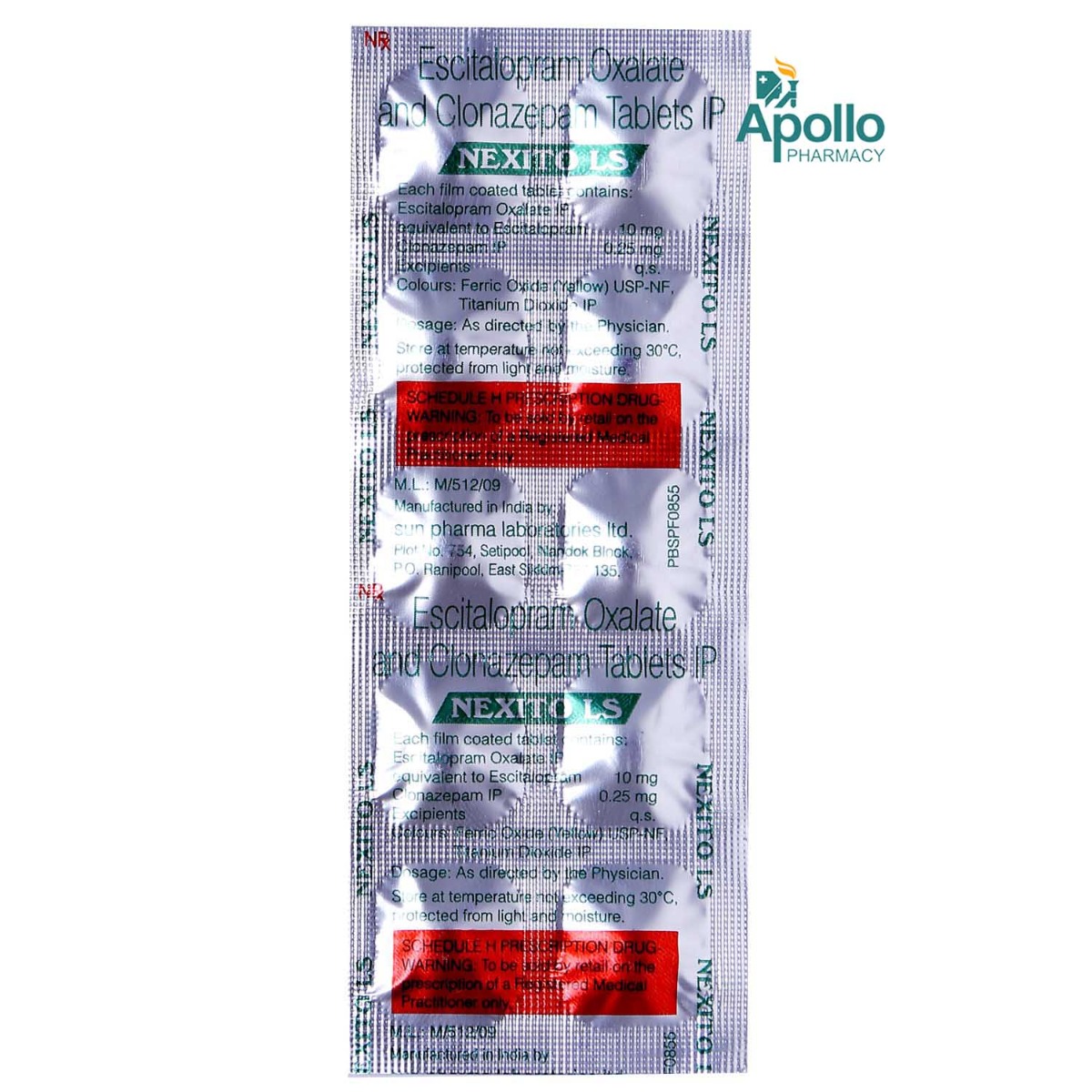Nexito LS Tablet 10's, Pack of 10 TABLETS Nexito LS Tablet 10's, Pack of 10 TABLETS