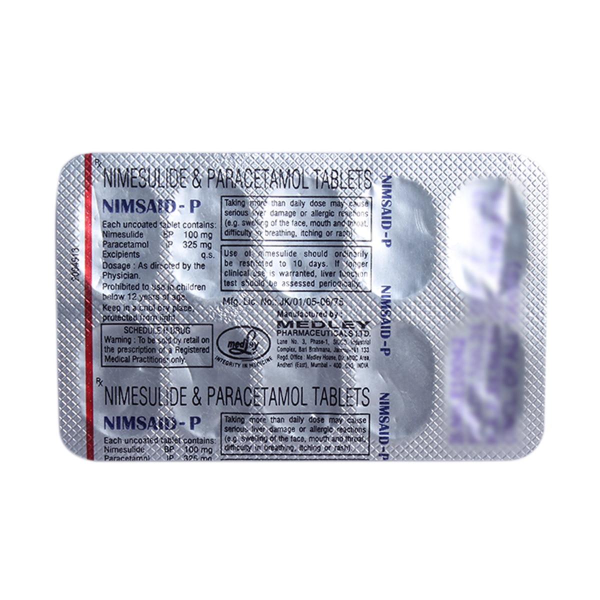 Nimsaid-P Tablet 10's, Pack of 10 TABLETS Nimsaid-P Tablet 10's, Pack of 10 TABLETS
