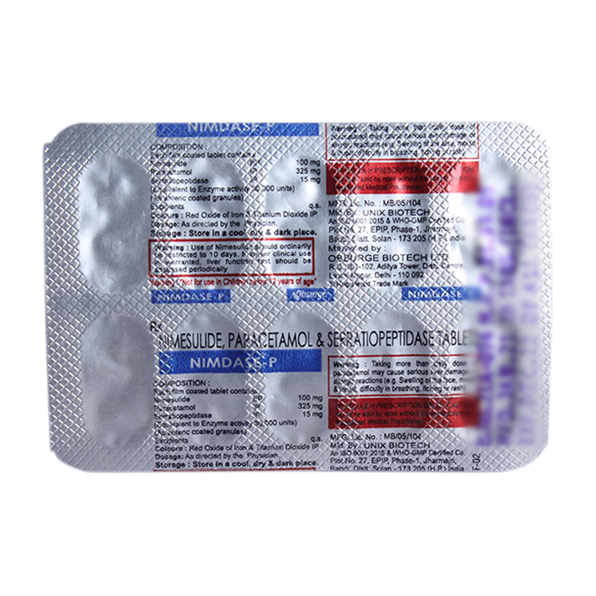 Nimdase-P Tablet 10's, Pack of 10 TABLETS Nimdase-P Tablet 10's, Pack of 10 TABLETS