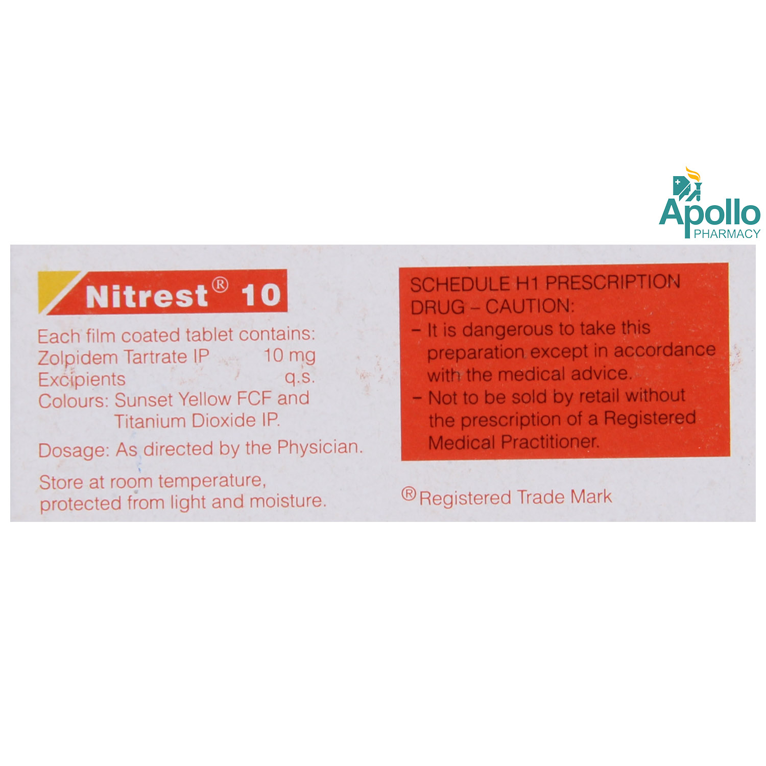 Nitrest 10 Tablet 10's, Pack of 10 TABLETS Nitrest 10 Tablet 10's, Pack of 10 TABLETS