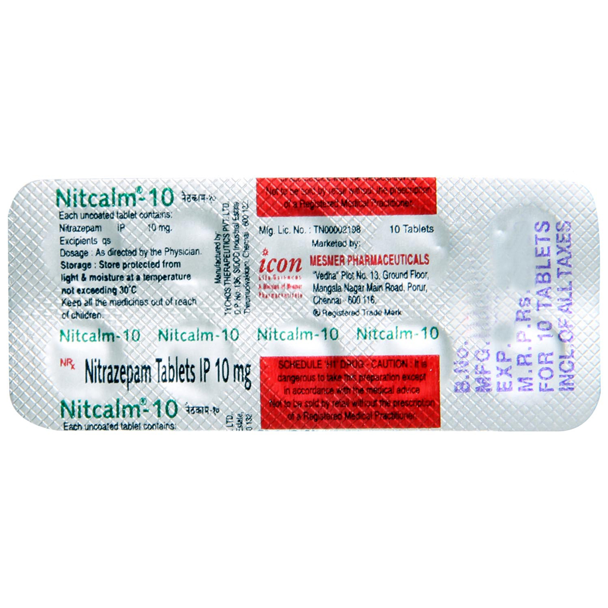 Nitcalm 10 Tablet 10's, Pack of 10 TABLETS Nitcalm 10 Tablet 10's, Pack of 10 TABLETS