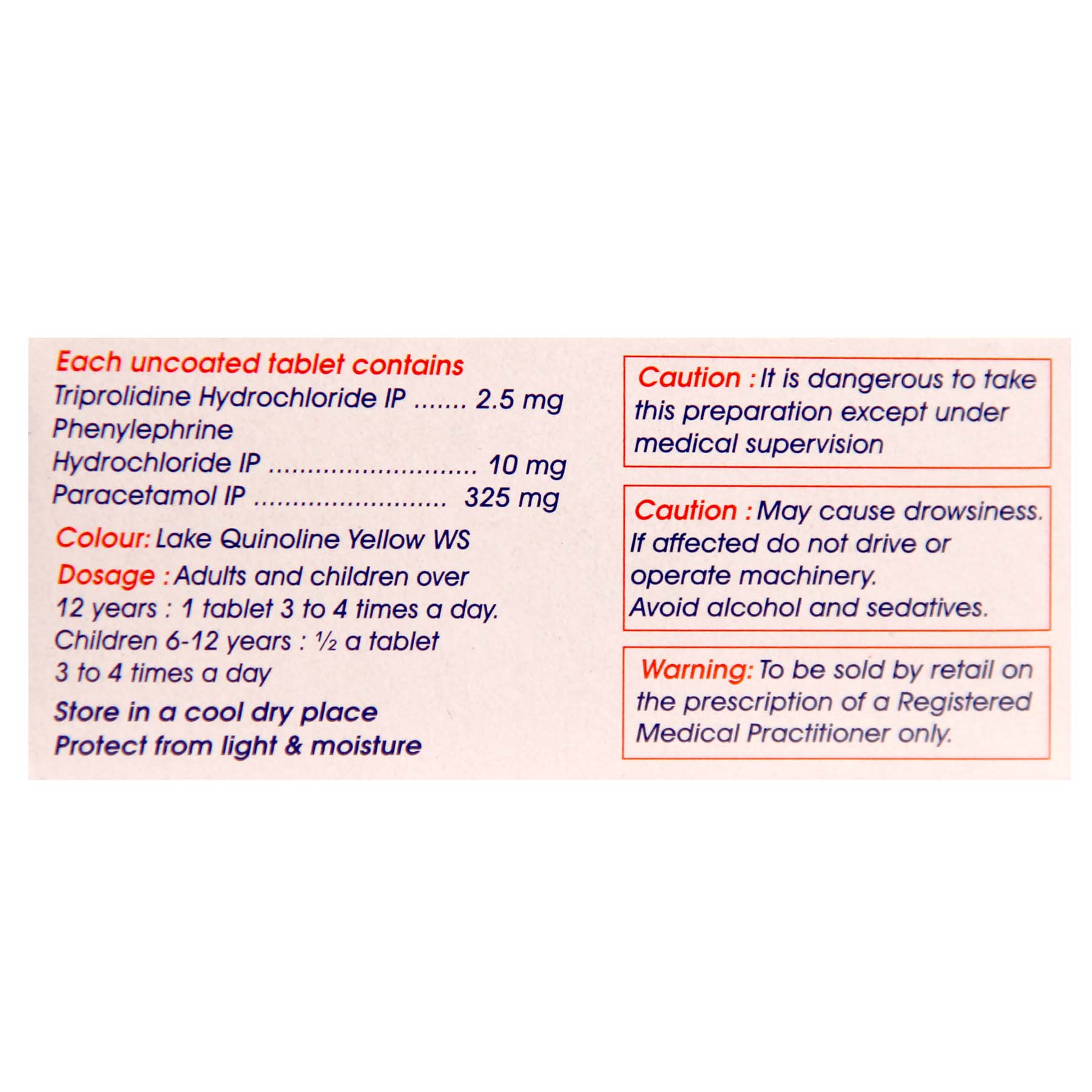 NOCOLD PLUS TABLET, Pack of 10 TABLETS NOCOLD PLUS TABLET, Pack of 10 TABLETS